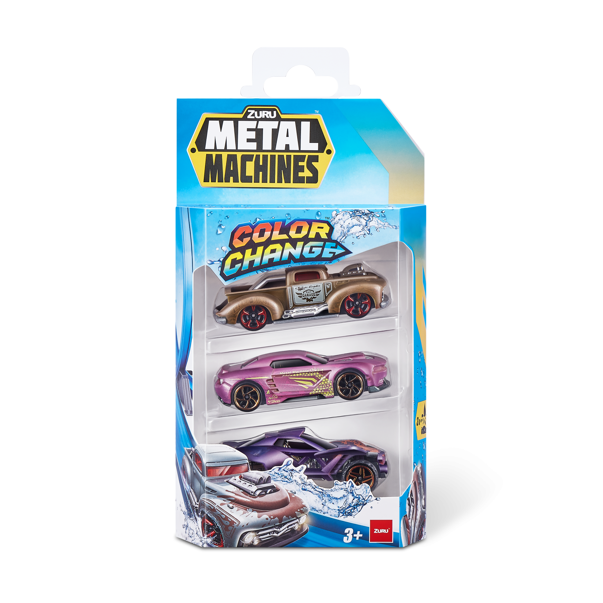 Набор машинок ZURU Metal Machines хамелеон в асс., 3шт.