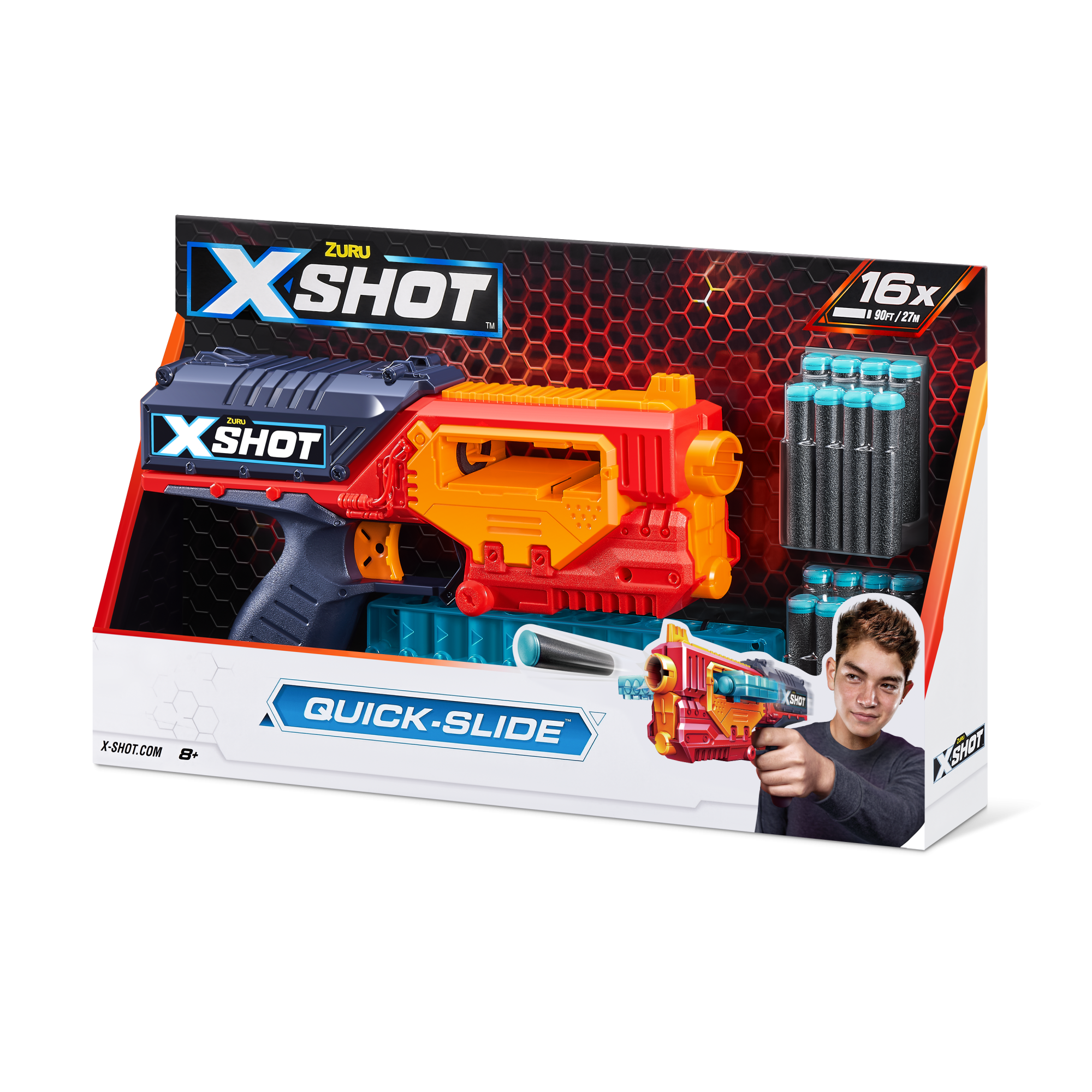 Игровой набор ZURU X-Shot EXCEL Квикслайд (бластер, 16 снарядов)