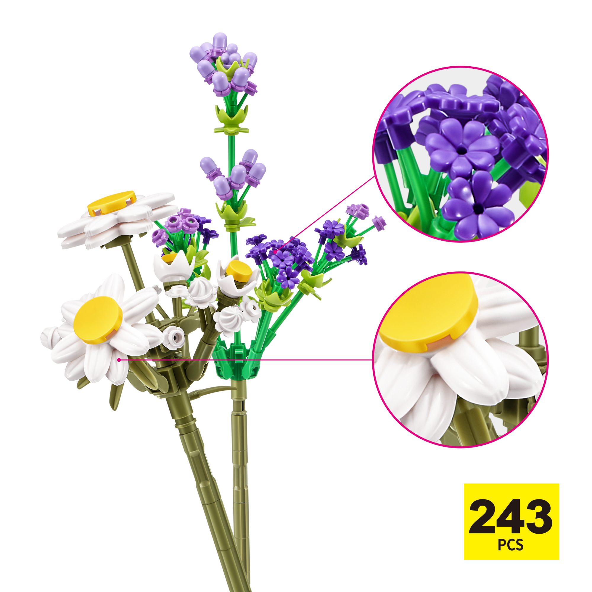 Игровой набор конструктор ZURU MAX Premium Flowers Building Bricks Collection (до 243 деталей)