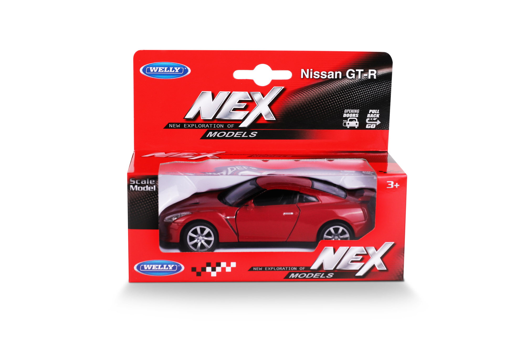 Машинка WELLY 1:38 Nissan GT-R R35, пруж. мех., цвет в асс.