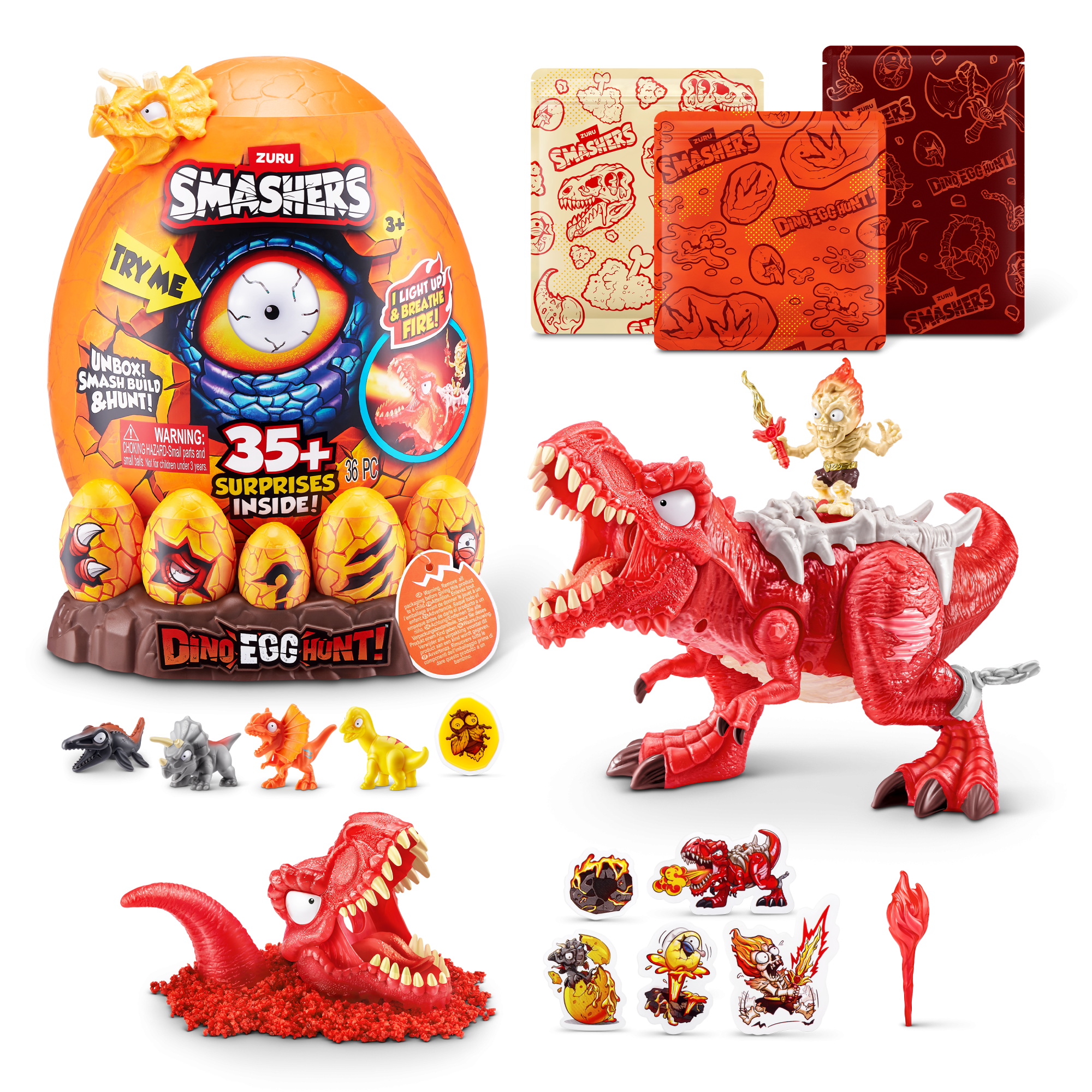 Игровой набор ZURU Smashers Dino Egg Hunt "Дино-раскопки" S1 с акс., в асс.