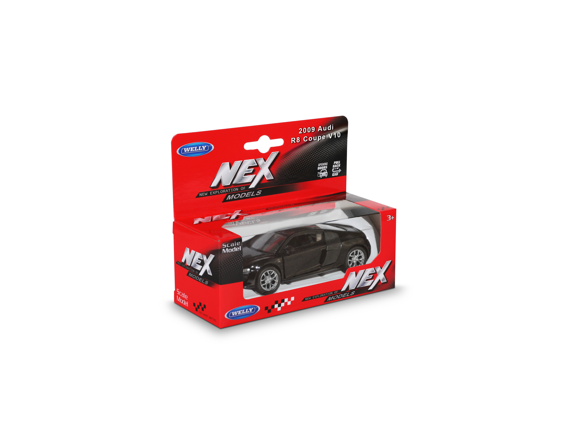 Машинка WELLY 1:38 Audi R8 V10 2009, пруж. мех., цвет в асс.