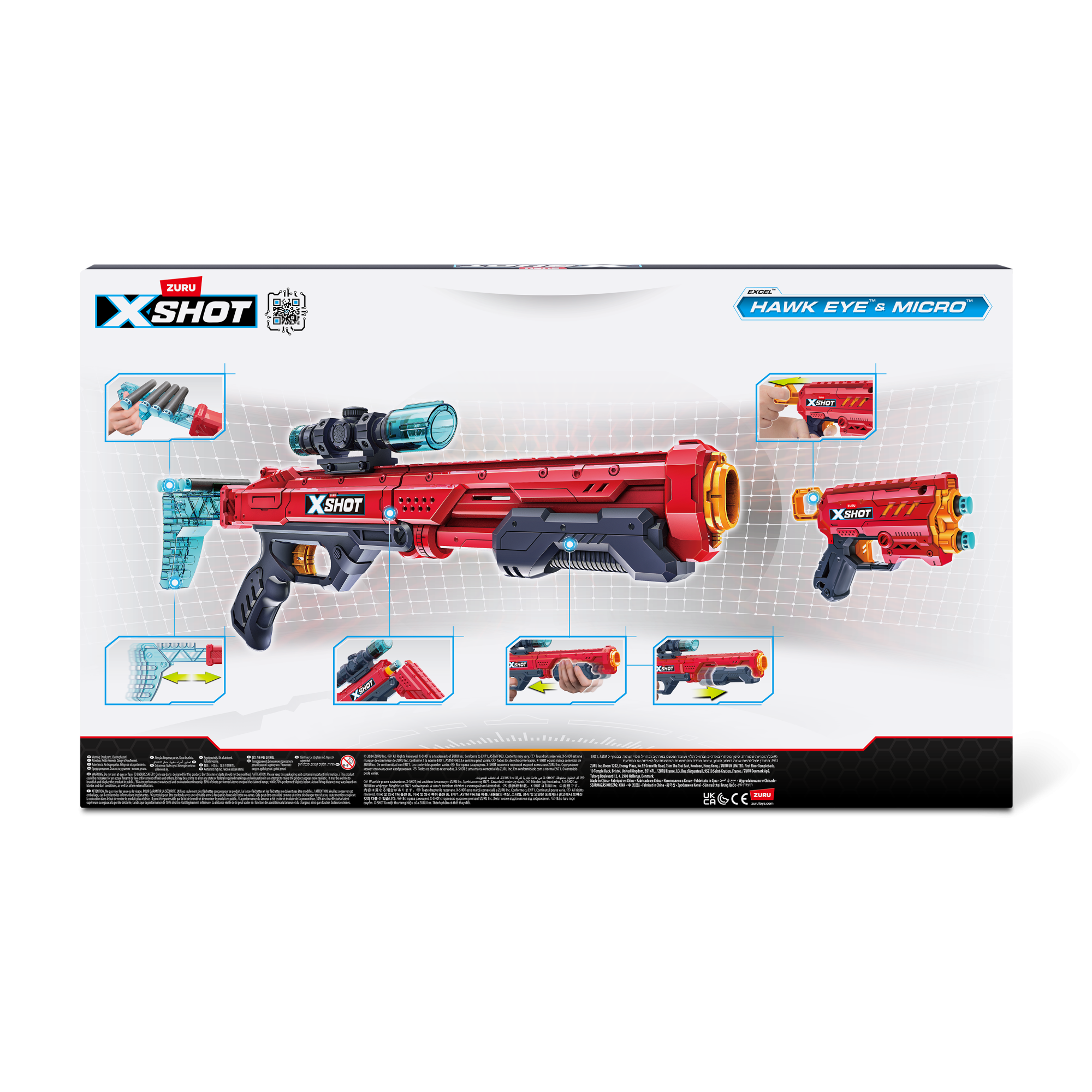 Игровой набор ZURU X-Shot EXCEL Комбо (бластеры 2х Хоукай + 2х Микро v2.0, 24 снаряда)