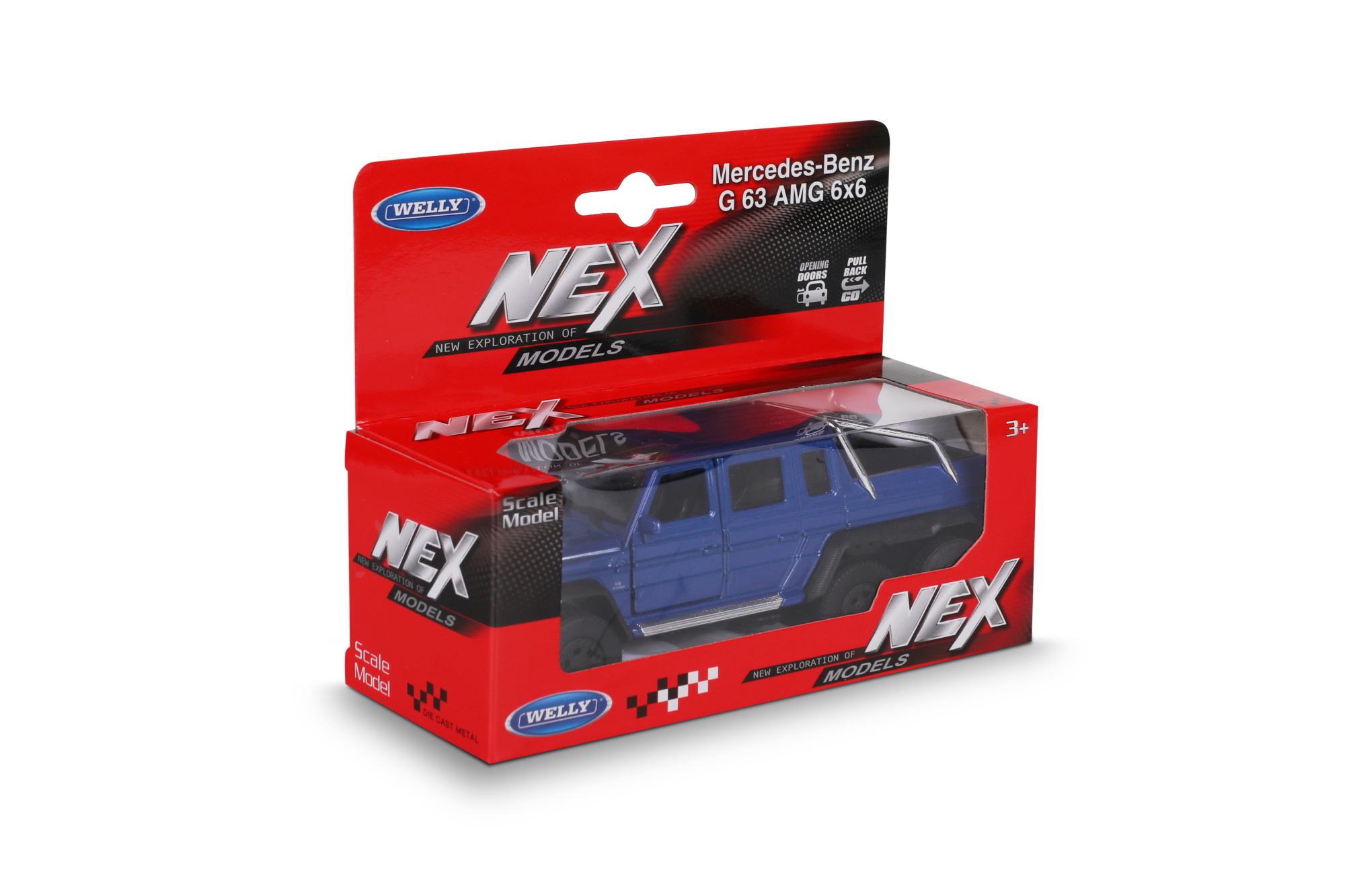 Машинка WELLY 1:38 Mercedeces-Benz G63 AMG 6X6, пруж. мех., цвет в асс.