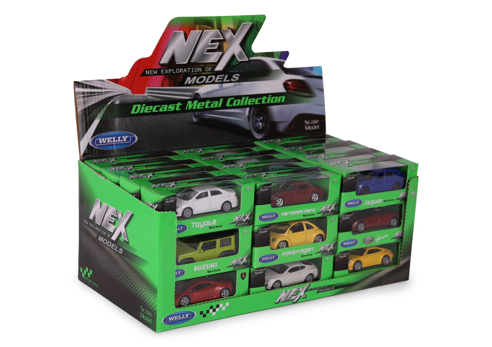 Машинка WELLY 1:60, в асс., набор 23C, дисплей-бокс 36 шт.