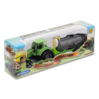 Трактор WELLY с цистерной, 16 см, инерц. мех., зеленый