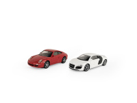 Набор WELLY 1:43, Porsche 911 Carrera S и Audi R8 Coupe, 2 шт.