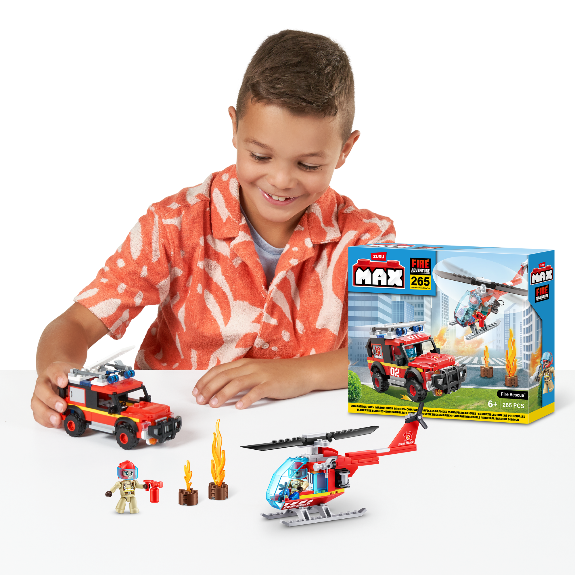 Конструктор ZURU MAX "Городские приключения" Пожарная часть S1, 265 дет.