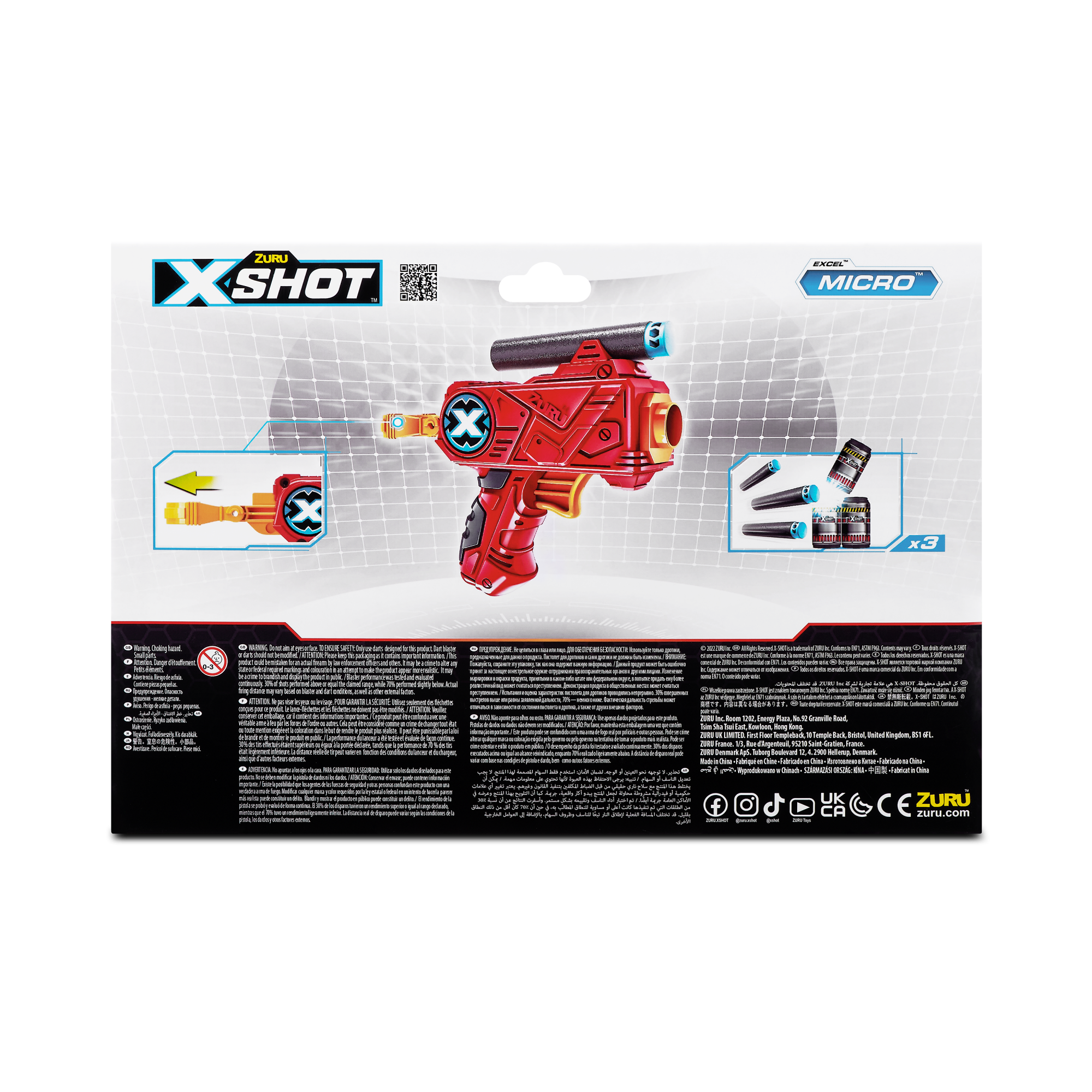 Игровой набор ZURU X-Shot EXCEL Микро ДУО (2 бластера, 3 мишени, 8 снарядов)