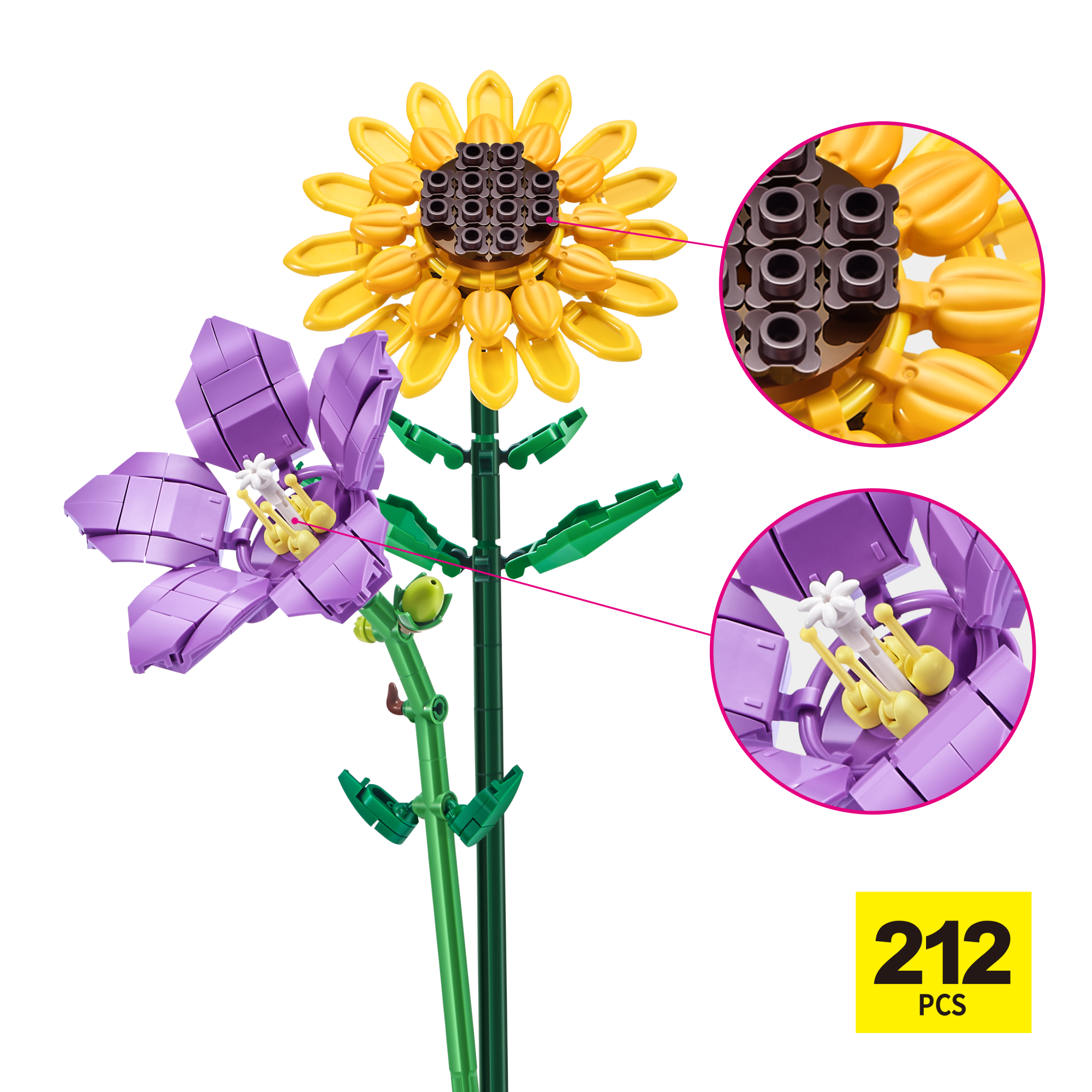 Игровой набор конструктор ZURU MAX Premium Flowers Building Bricks Collection (до 243 деталей)