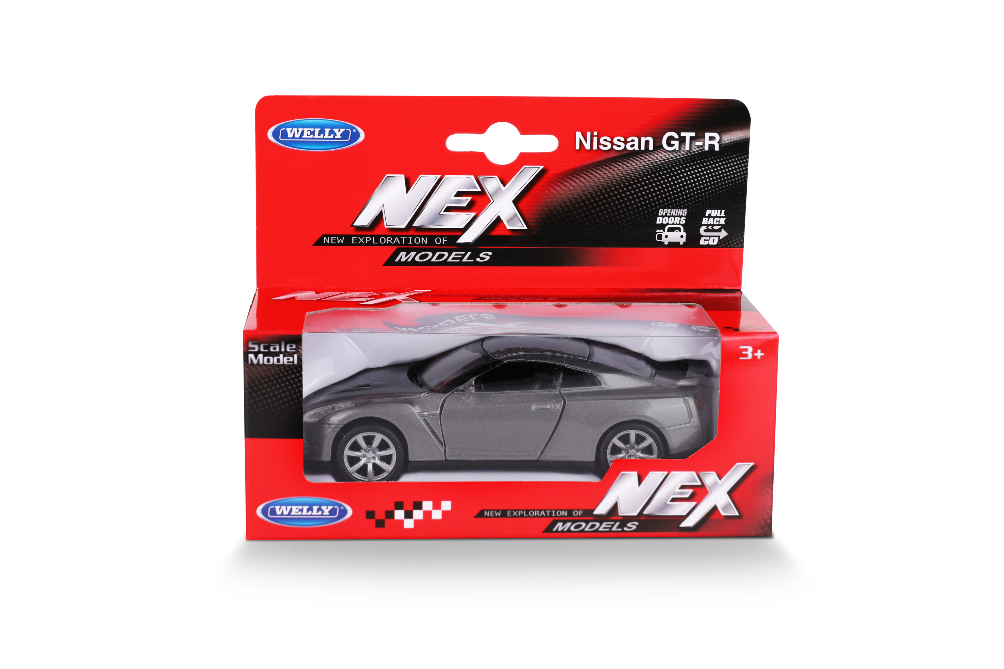 Машинка WELLY 1:38 Nissan GT-R R35, пруж. мех., цвет в асс.