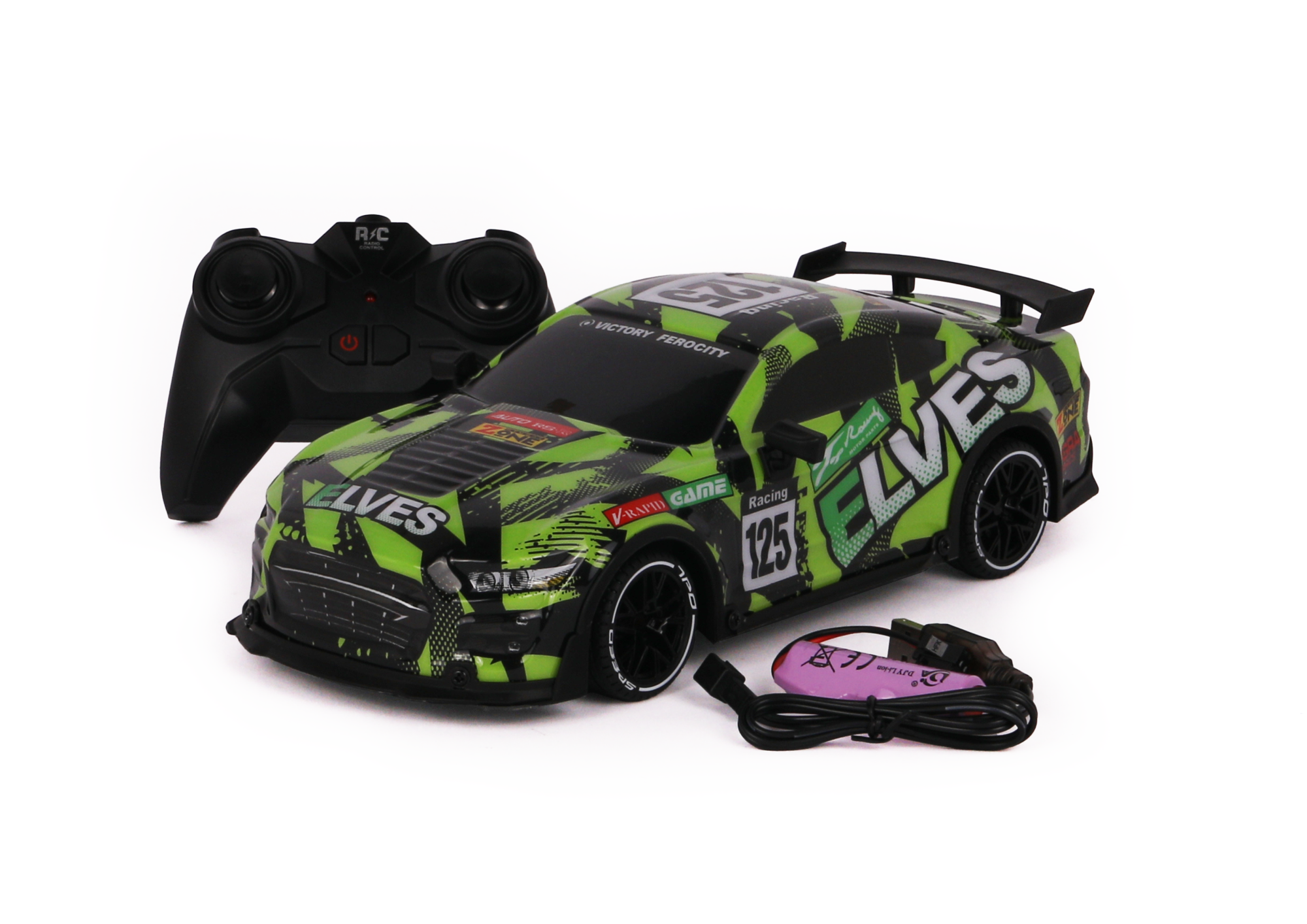 Машинка Р/У Kid Rocks 1:18 Гоночная машина, зеленая Машинка Р/У Kid Rocks 1:18 Гоночная машина, зеленая