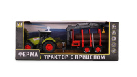 Машинка трактор-лесовоз с инерц. механизмом,со светом и звуком
