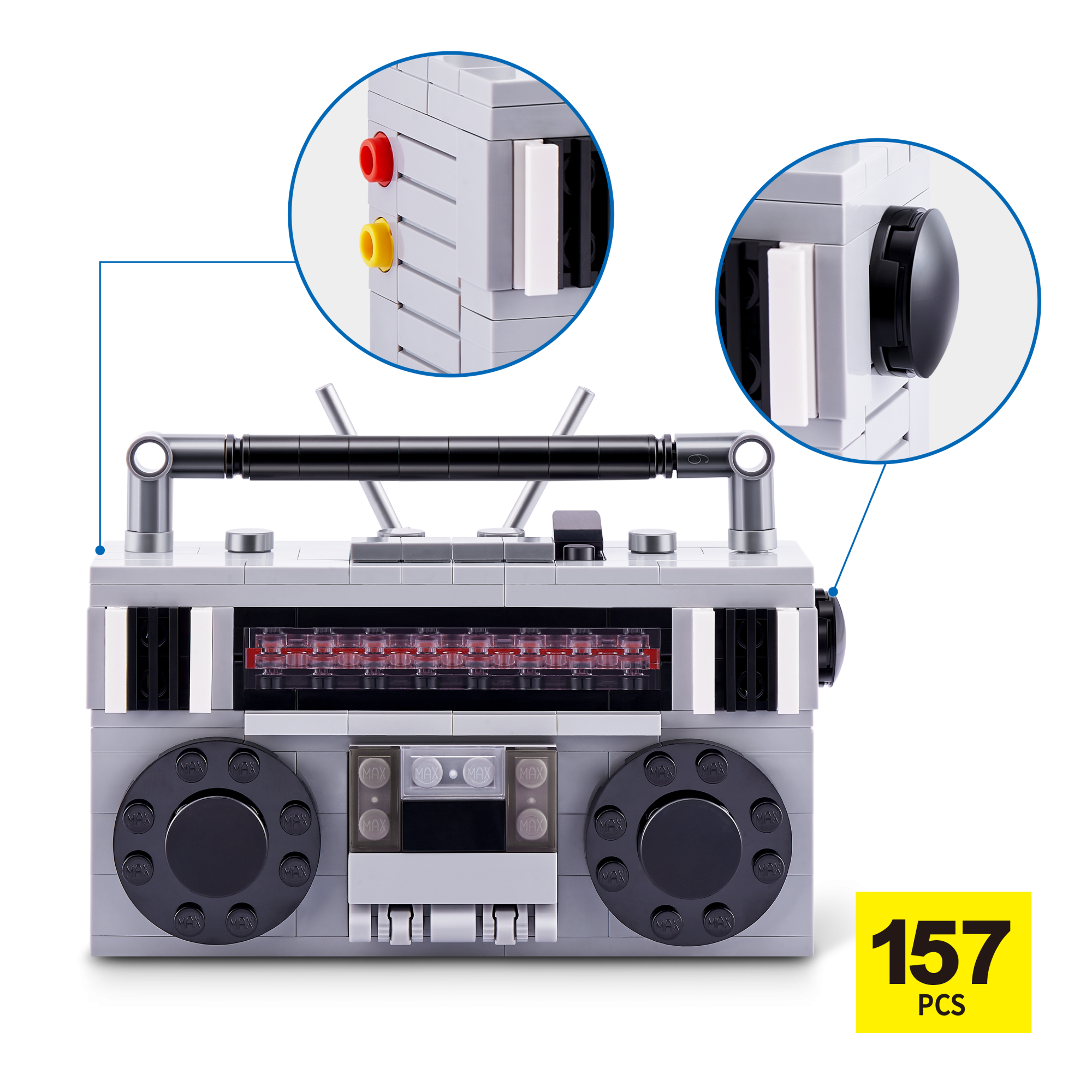 Игровой набор конструктор ZURU MAX Premium Retro Building Bricks Collection (до 221 детали)