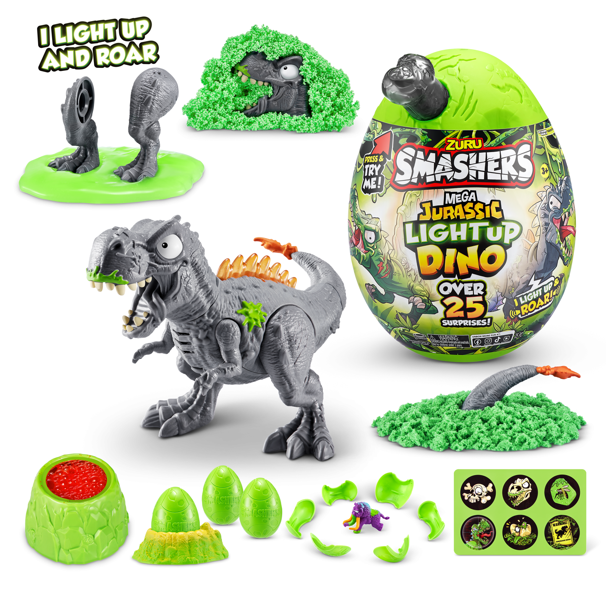 Игрушка Zuru Smashers: "Mega Jurassic Light-Up Dino", в ассортименте