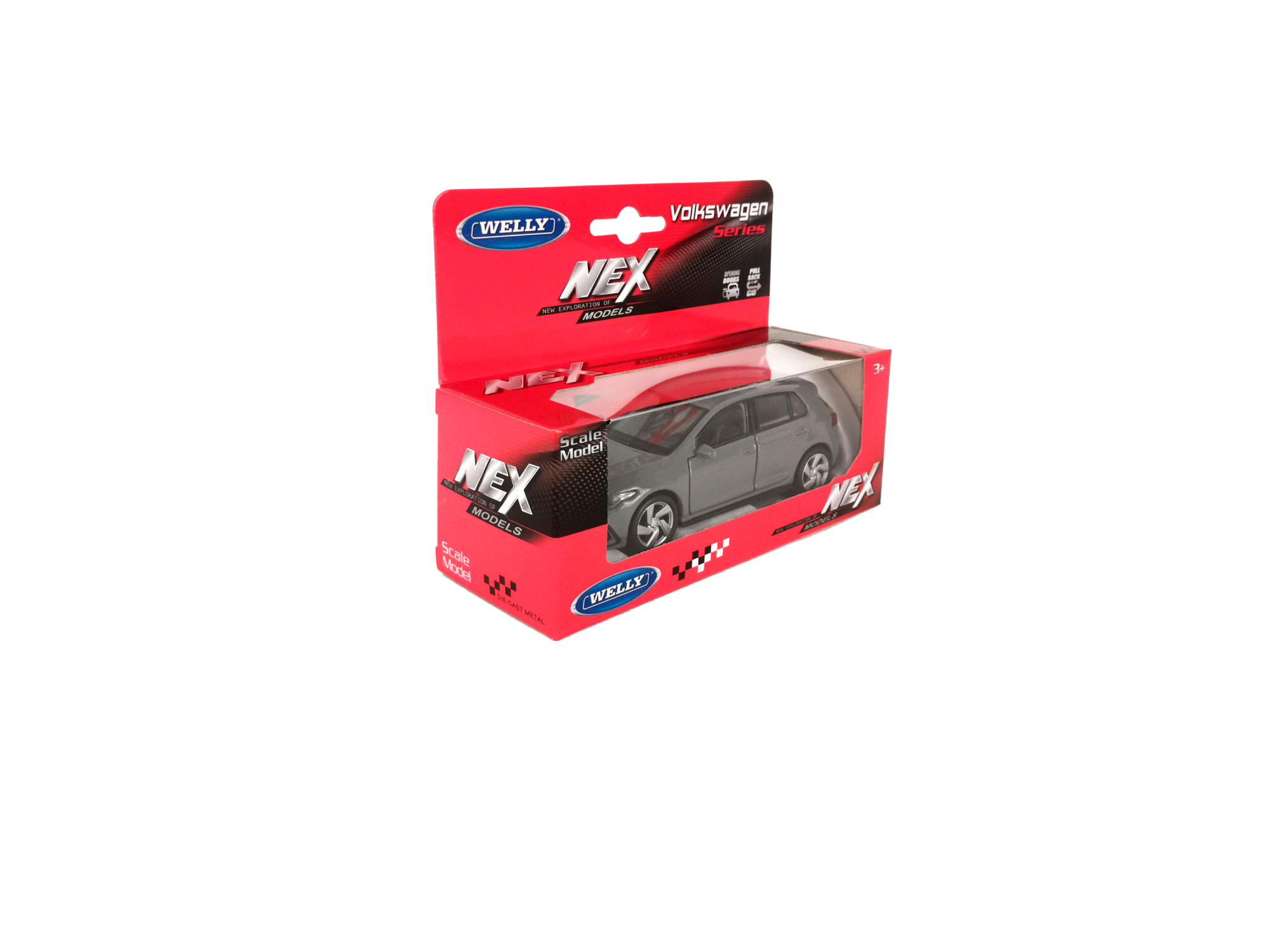 Машинка WELLY 1:38 Volkswagen Golf 8 GTI, пруж. мех., цв. в асс.