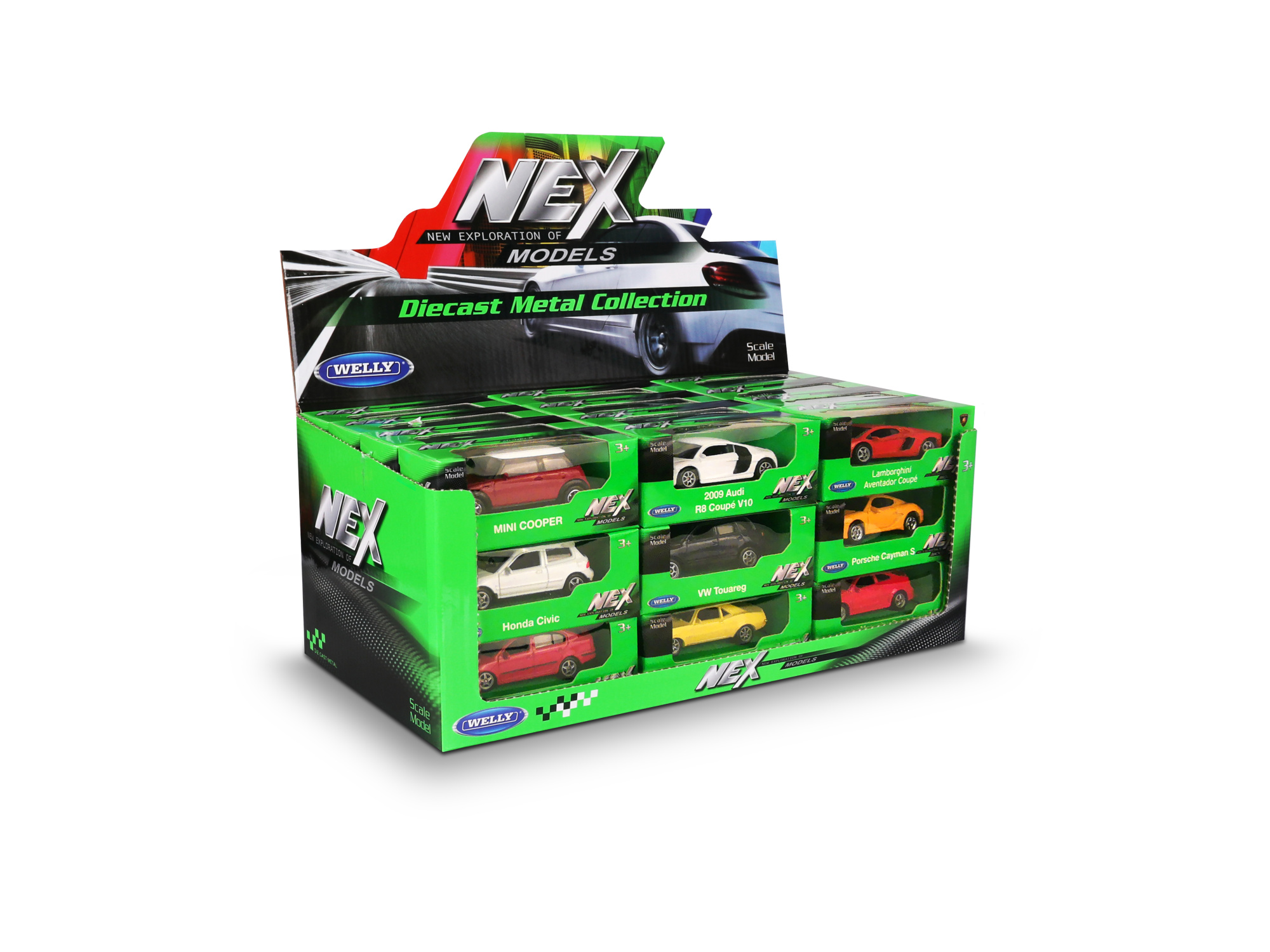 Машинка WELLY 1:60, в асс., набор 22B, дисплей-бокс 36 шт.