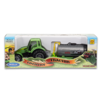 Трактор WELLY с цистерной, 16 см, инерц. мех., зеленый