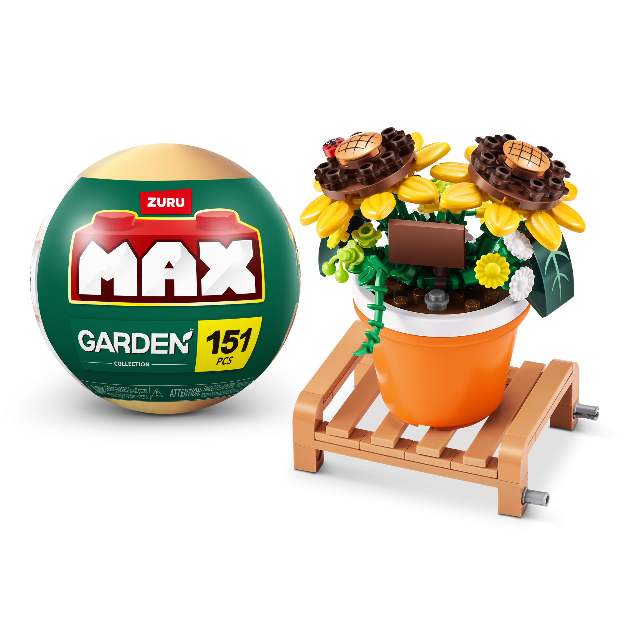 Игровой набор конструктор ZURU MAX Premium Garden Building Bricks Collection (до 233 деталей)