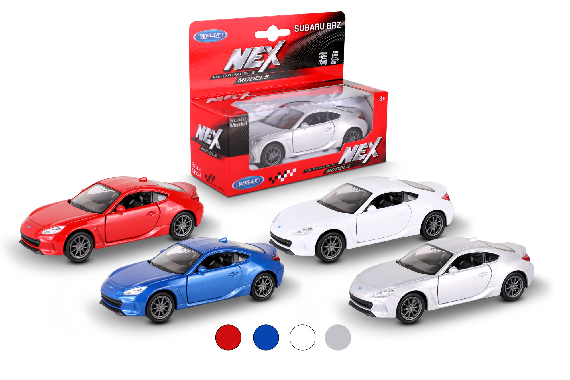 Машинка WELLY 1:38 Subaru BRZ, пруж. мех., цвет в асс.