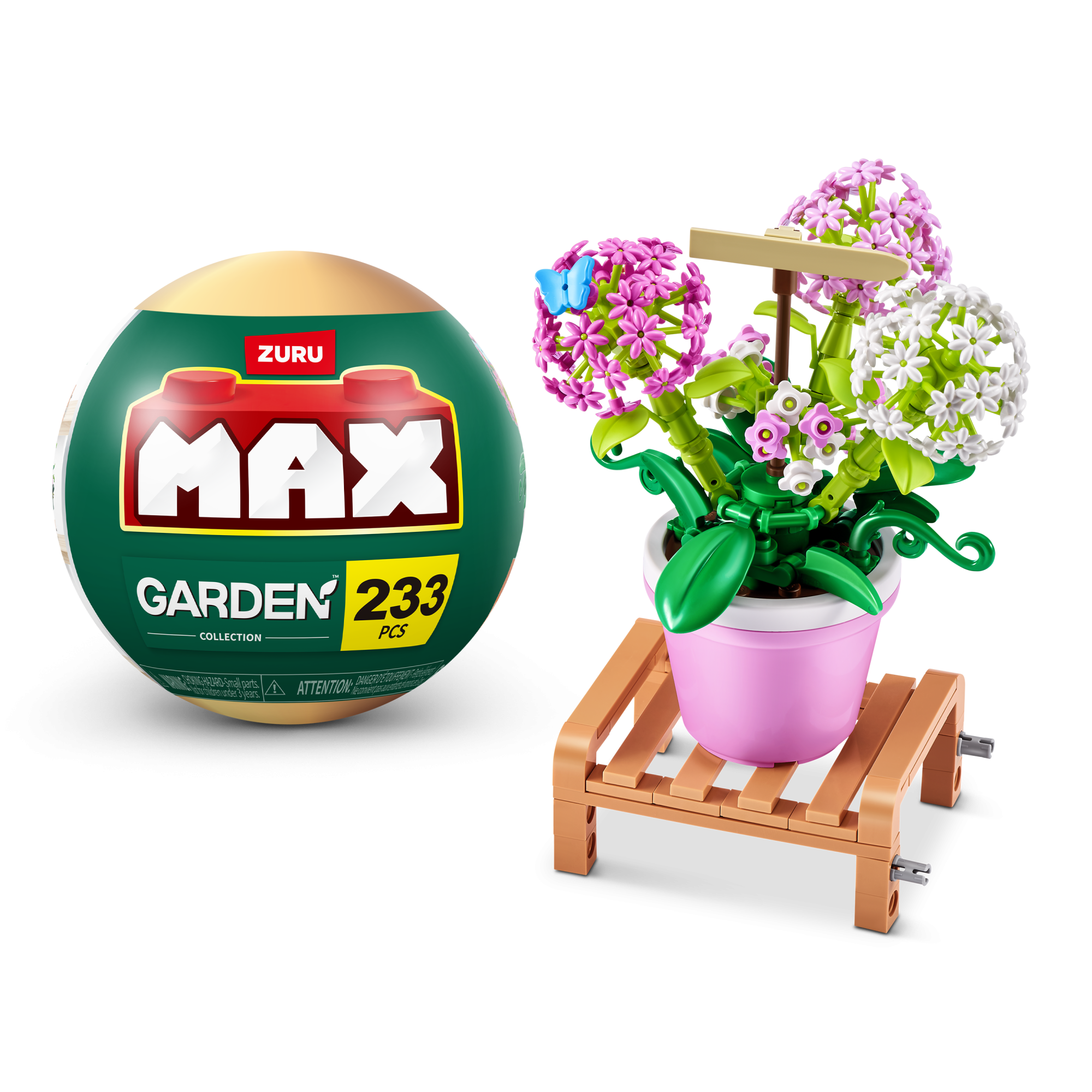 Игровой набор конструктор ZURU MAX Premium Garden Building Bricks Collection (до 233 деталей)