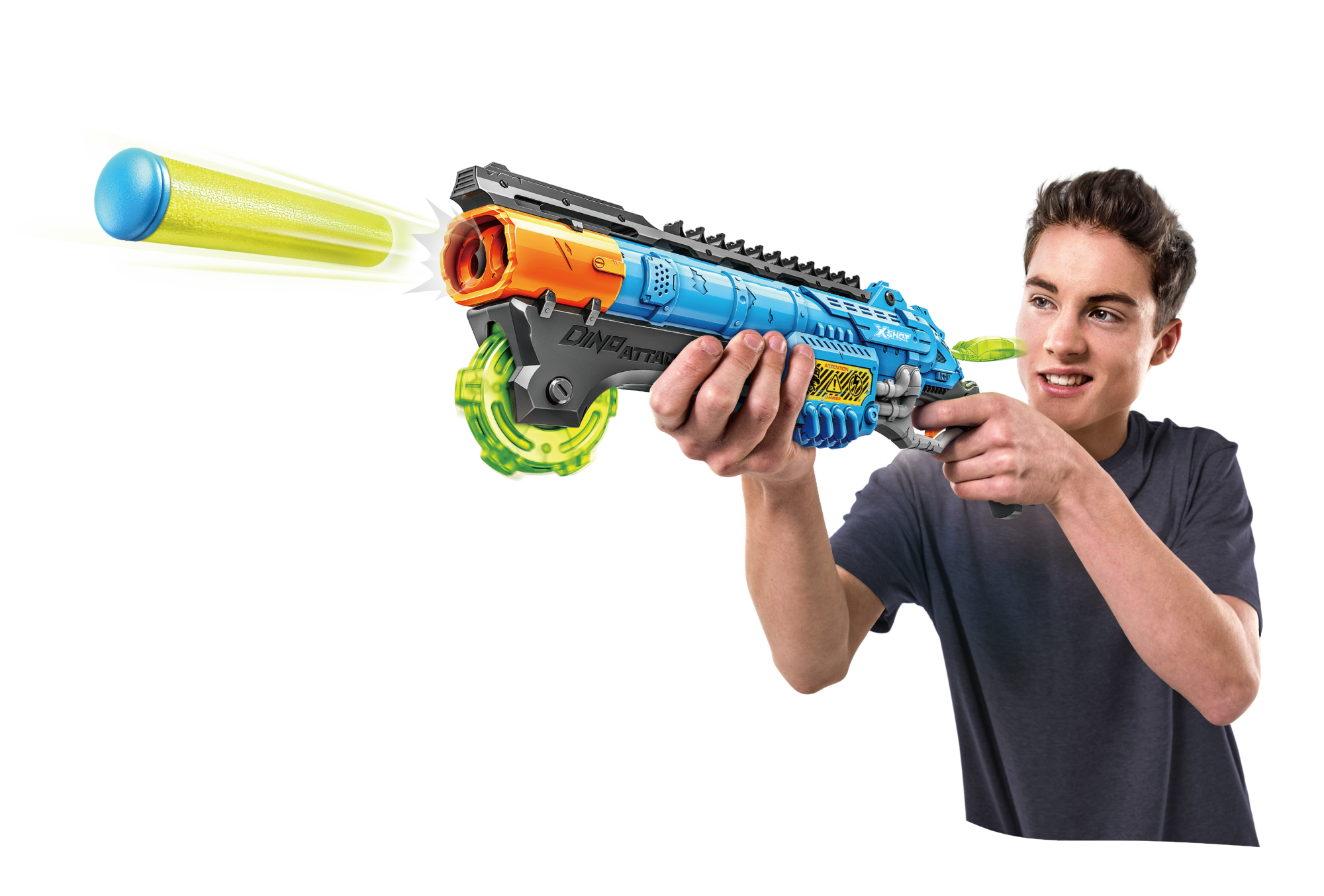 Игровой набор ZURU X-Shot DINO ATTACK Кло Хантер (бластер, 6 мишеней, 24 снаряда)