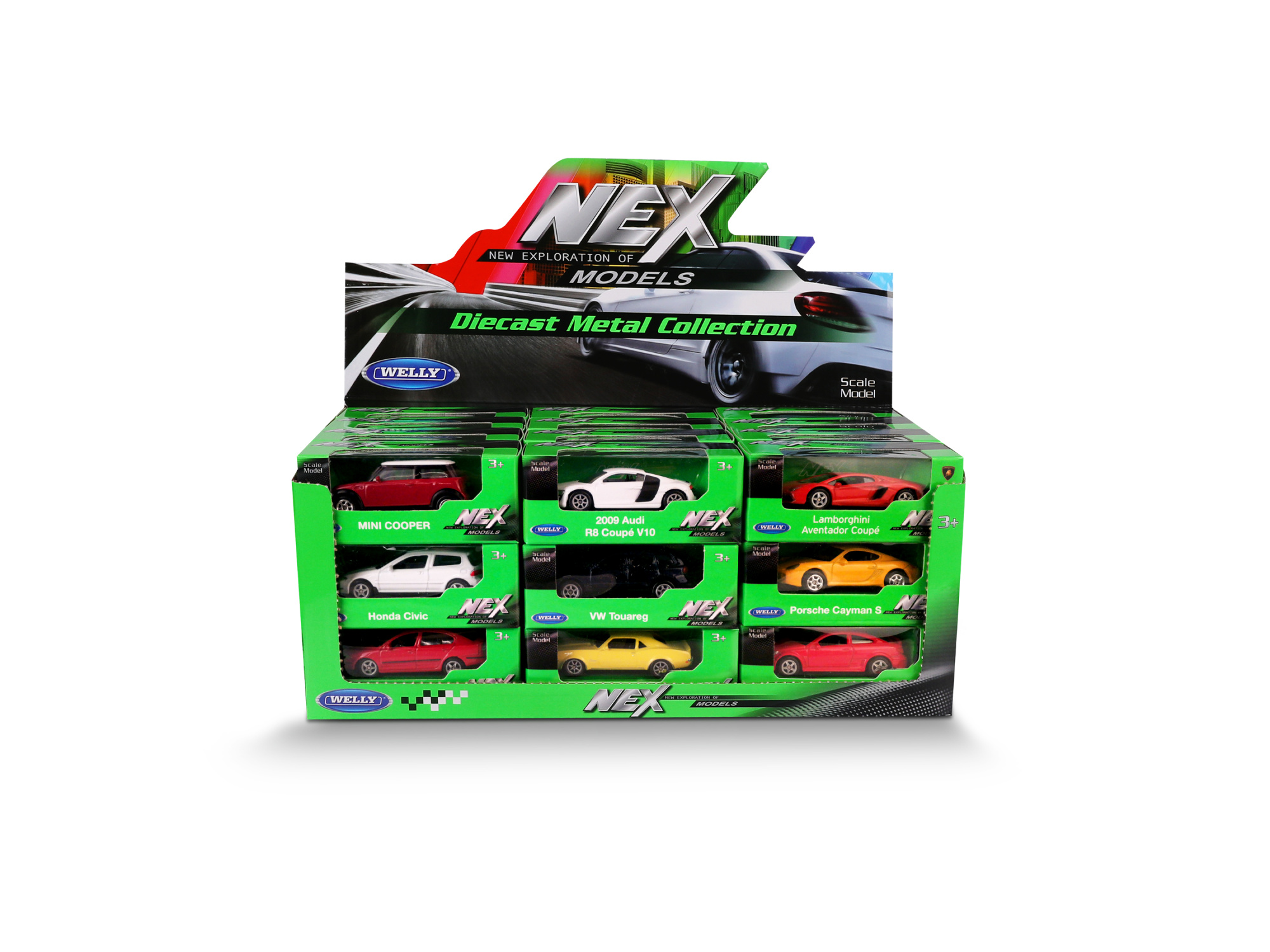 Машинка WELLY 1:60, в асс., набор 22B, дисплей-бокс 36 шт.