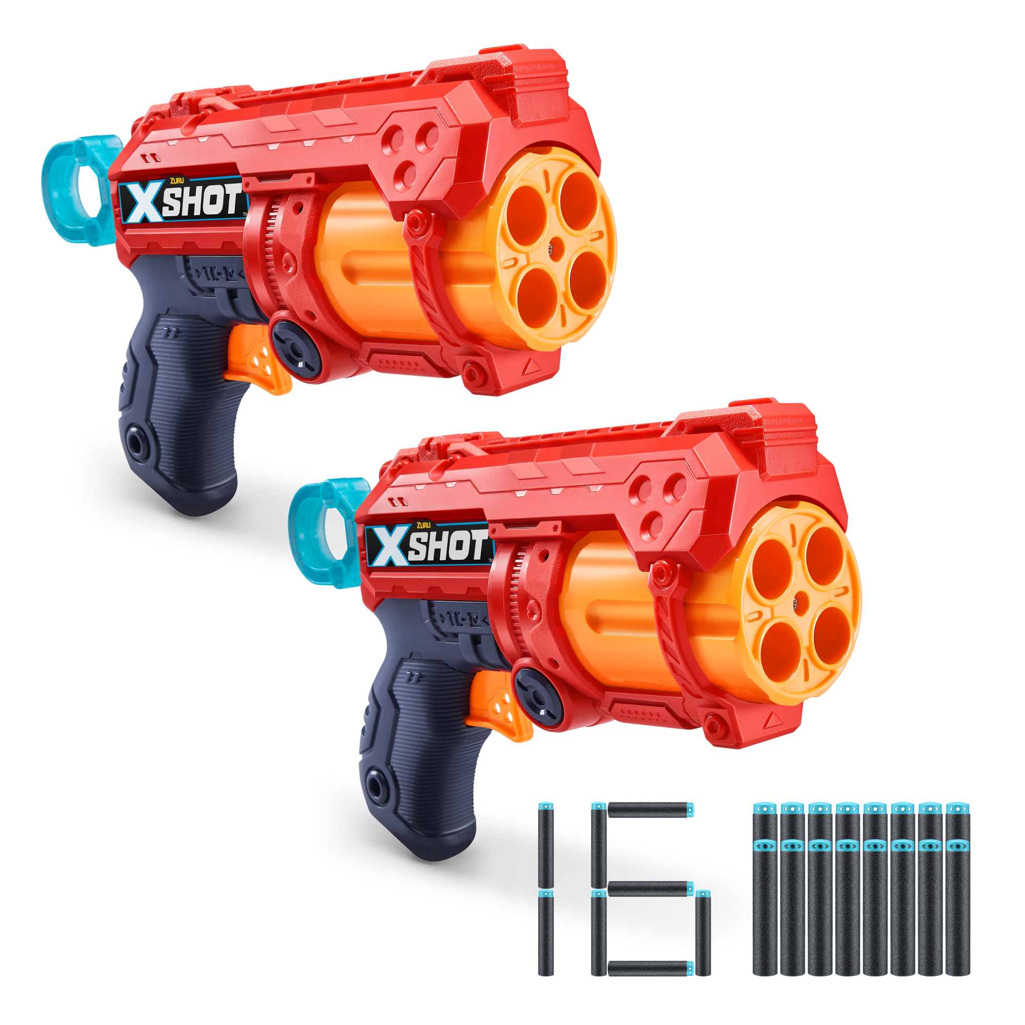 Игровой набор ZURU X-Shot EXCEL Фьюри ДУО (2 бластера, 3 мишени, 16 снарядов)