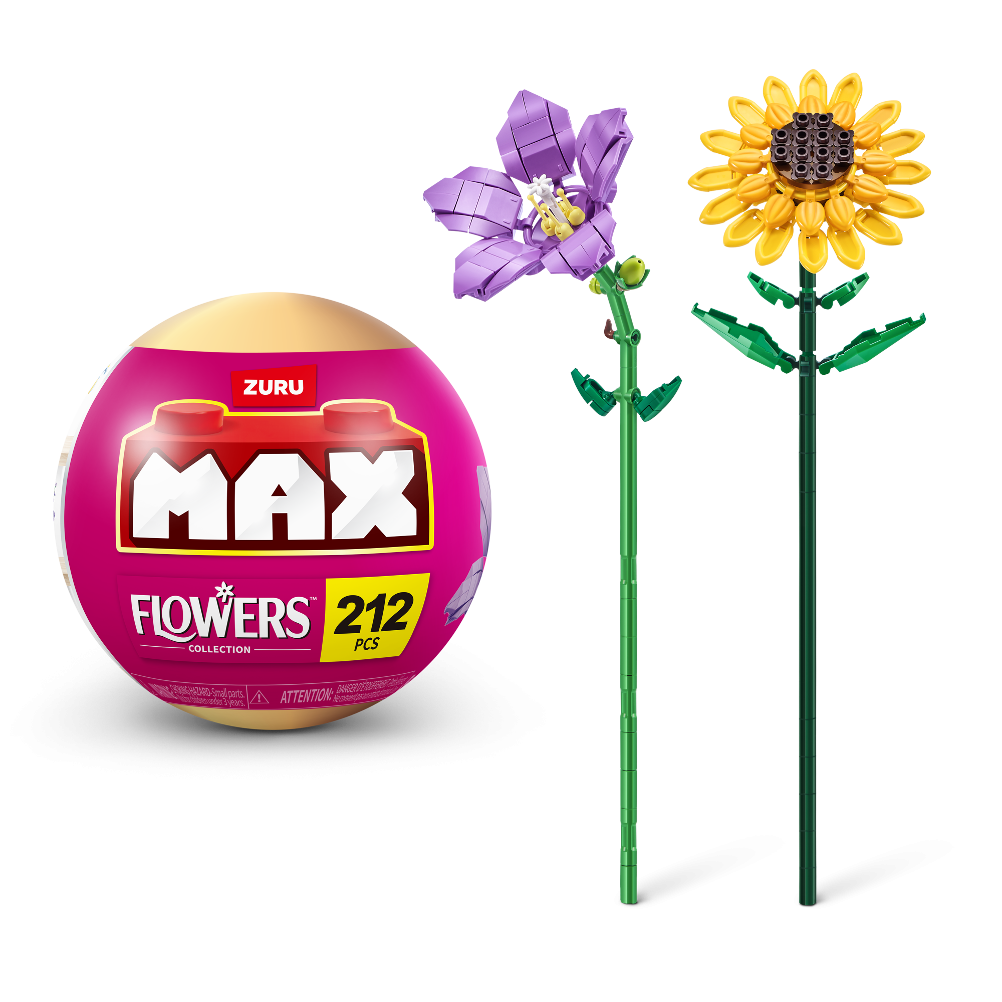 Игровой набор конструктор ZURU MAX Premium Flowers Building Bricks Collection (до 243 деталей)