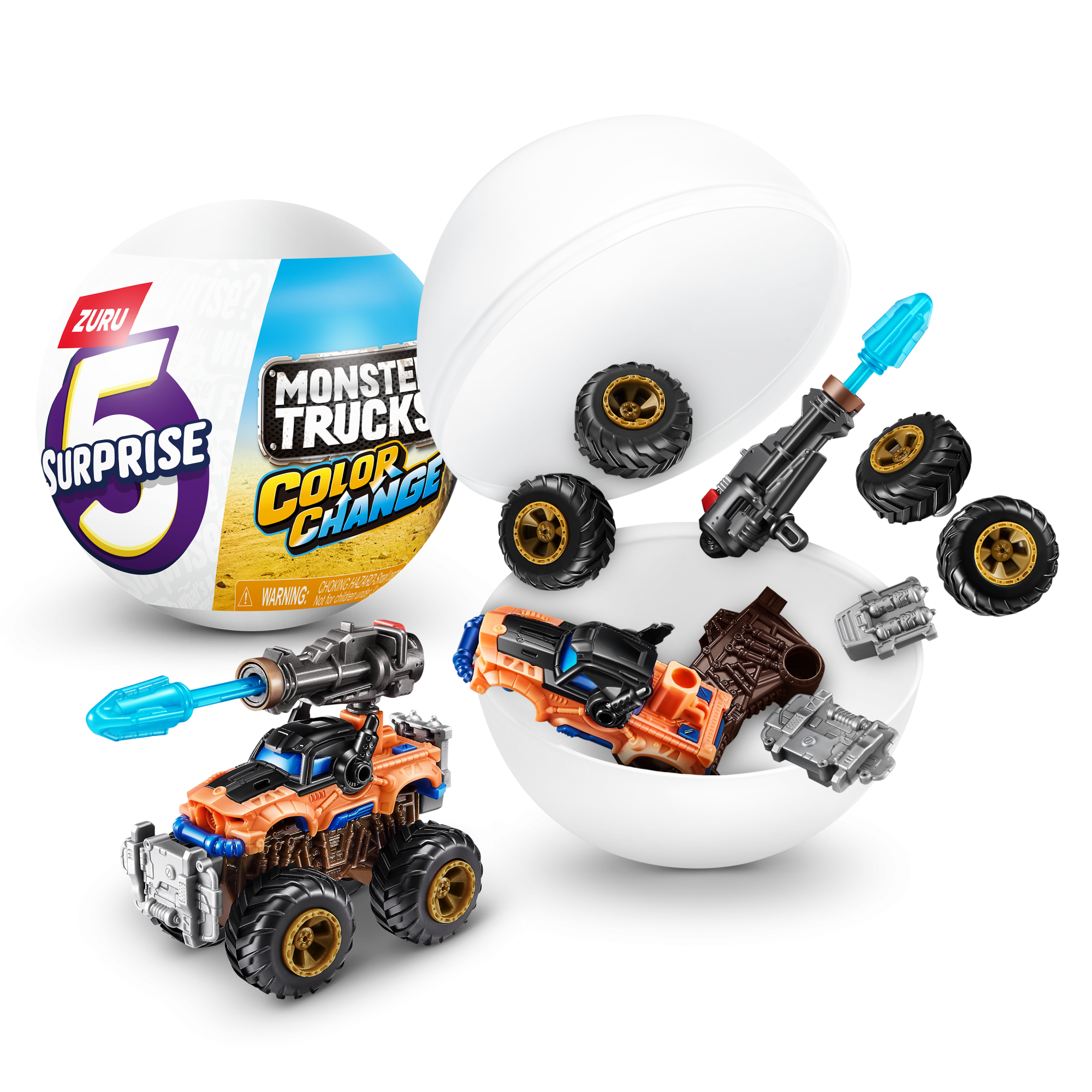 Капсула-сюрприз ZURU 5 Surprise "Монстр-траки" S3 с акс. в асс., дисплей-бокс 13шт.