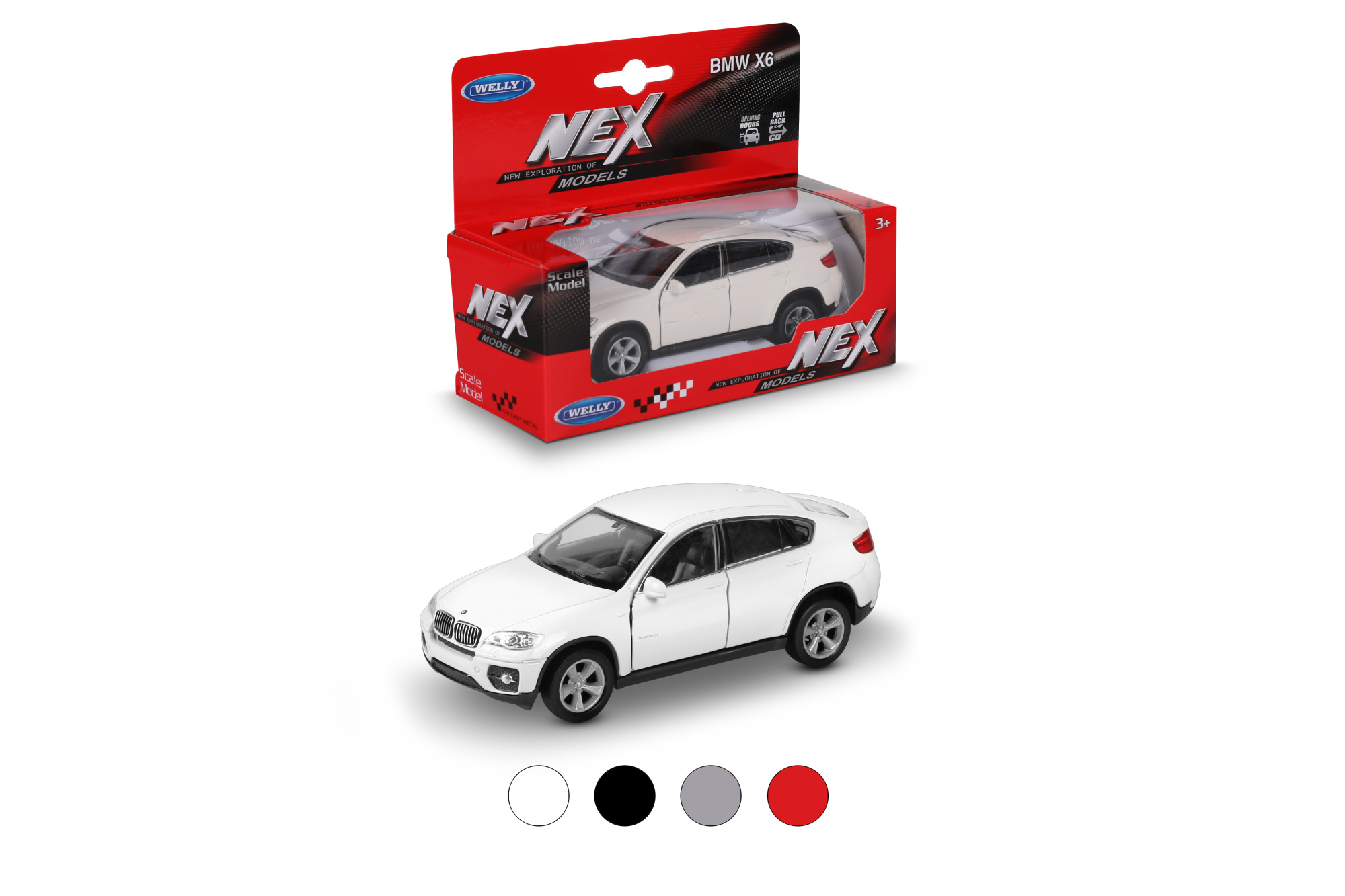Машинка WELLY 1:38 BMW X6, пруж. мех., цвет в асс.