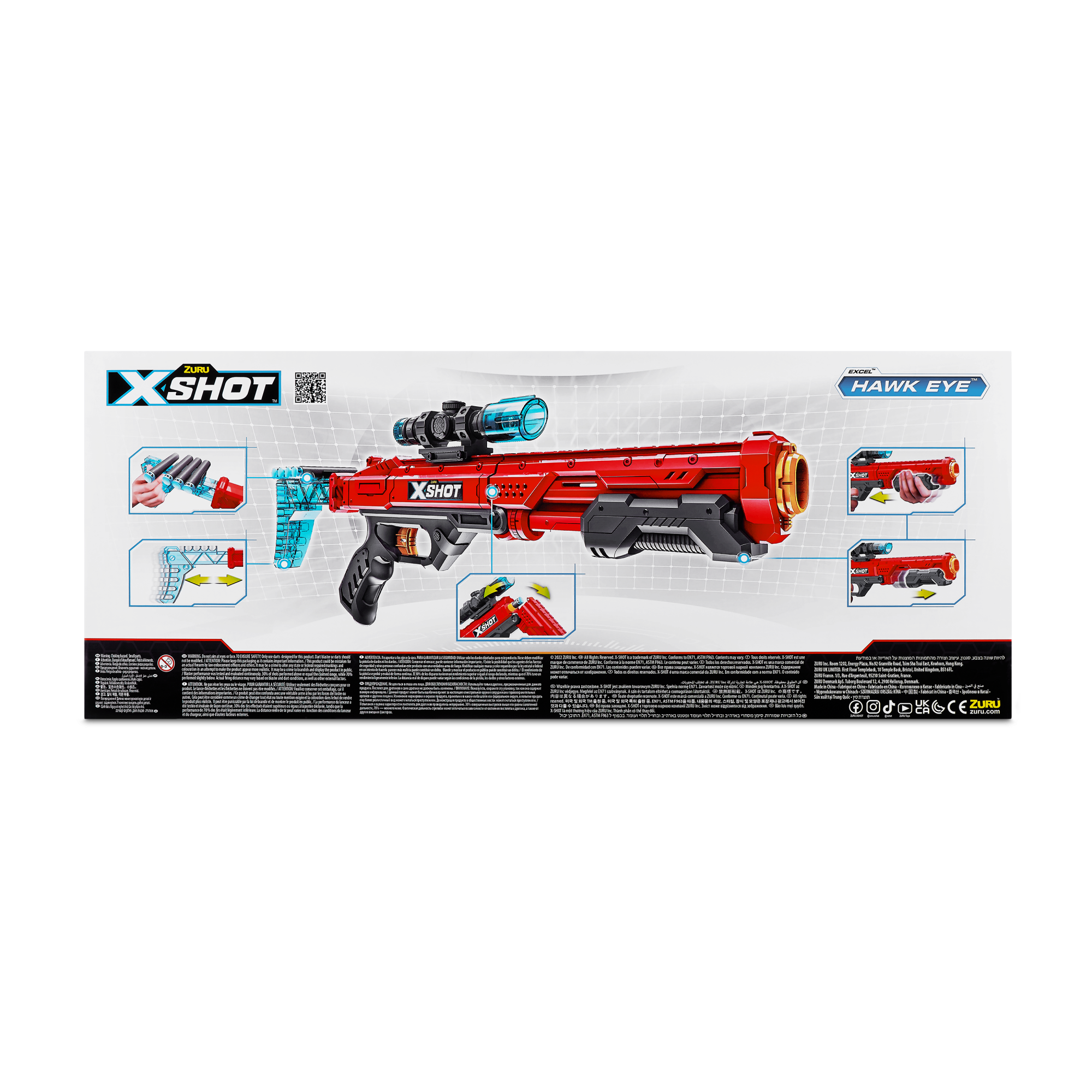 Игровой набор ZURU X-Shot EXCEL Хоукай (бластер, 16 снарядов)