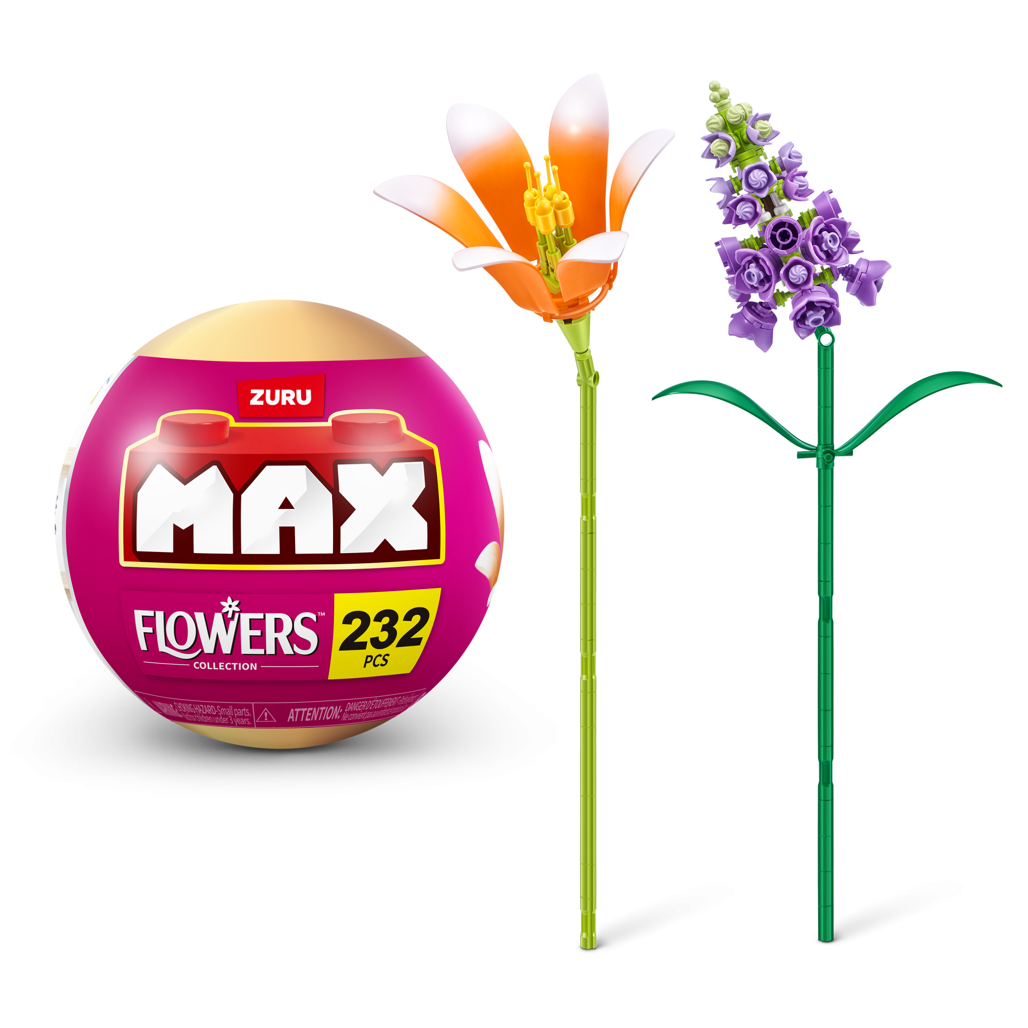 Игровой набор конструктор ZURU MAX Premium Flowers Building Bricks Collection (до 243 деталей)