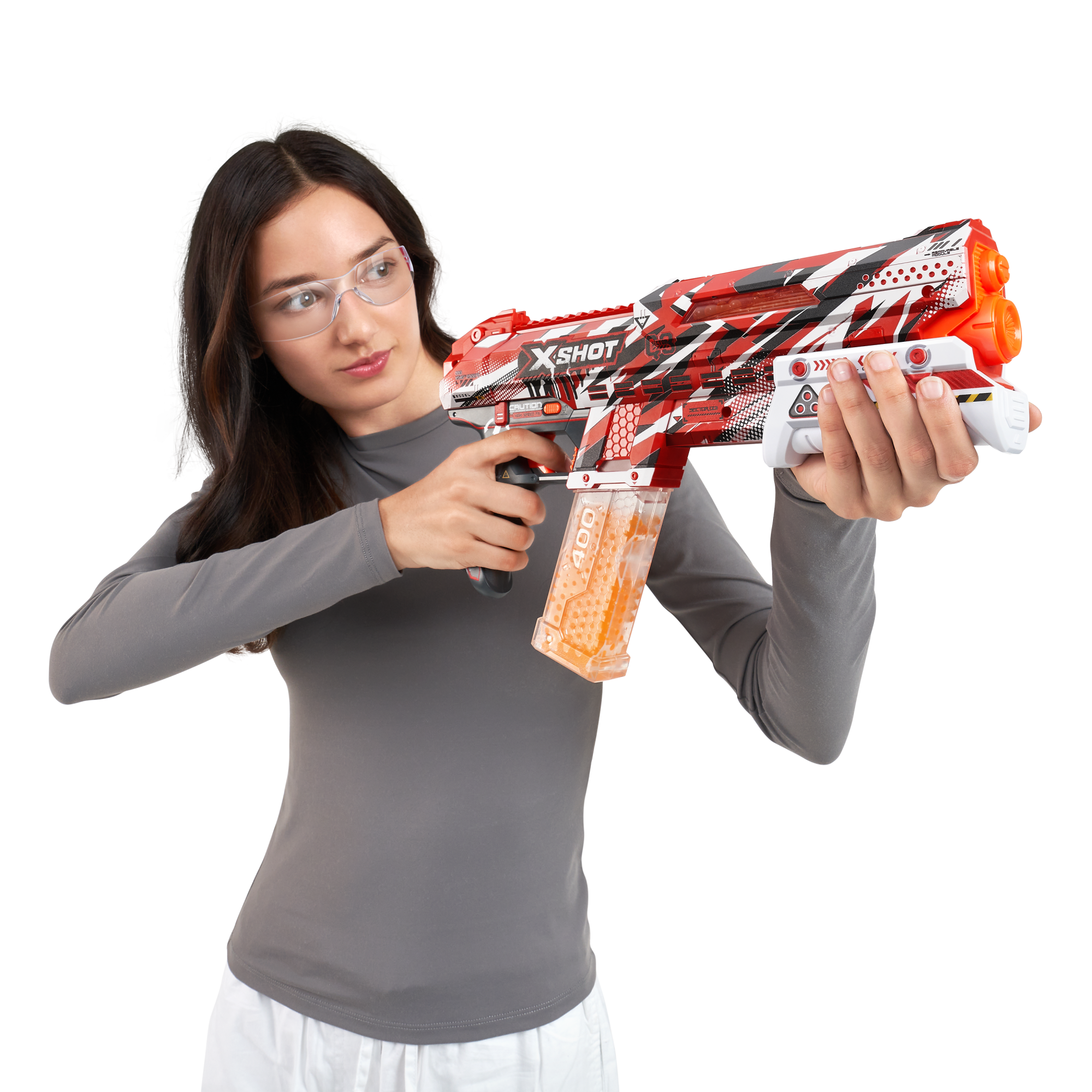 Игровой набор ZURU X-Shot HYPERGEL Клатч (бластер, 5000 снарядов-гранул, защитные очки)