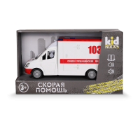 Игрушка-скорая помощь KID ROCKS, масштаб 1:16,со звуком и светом, инерц. механизм