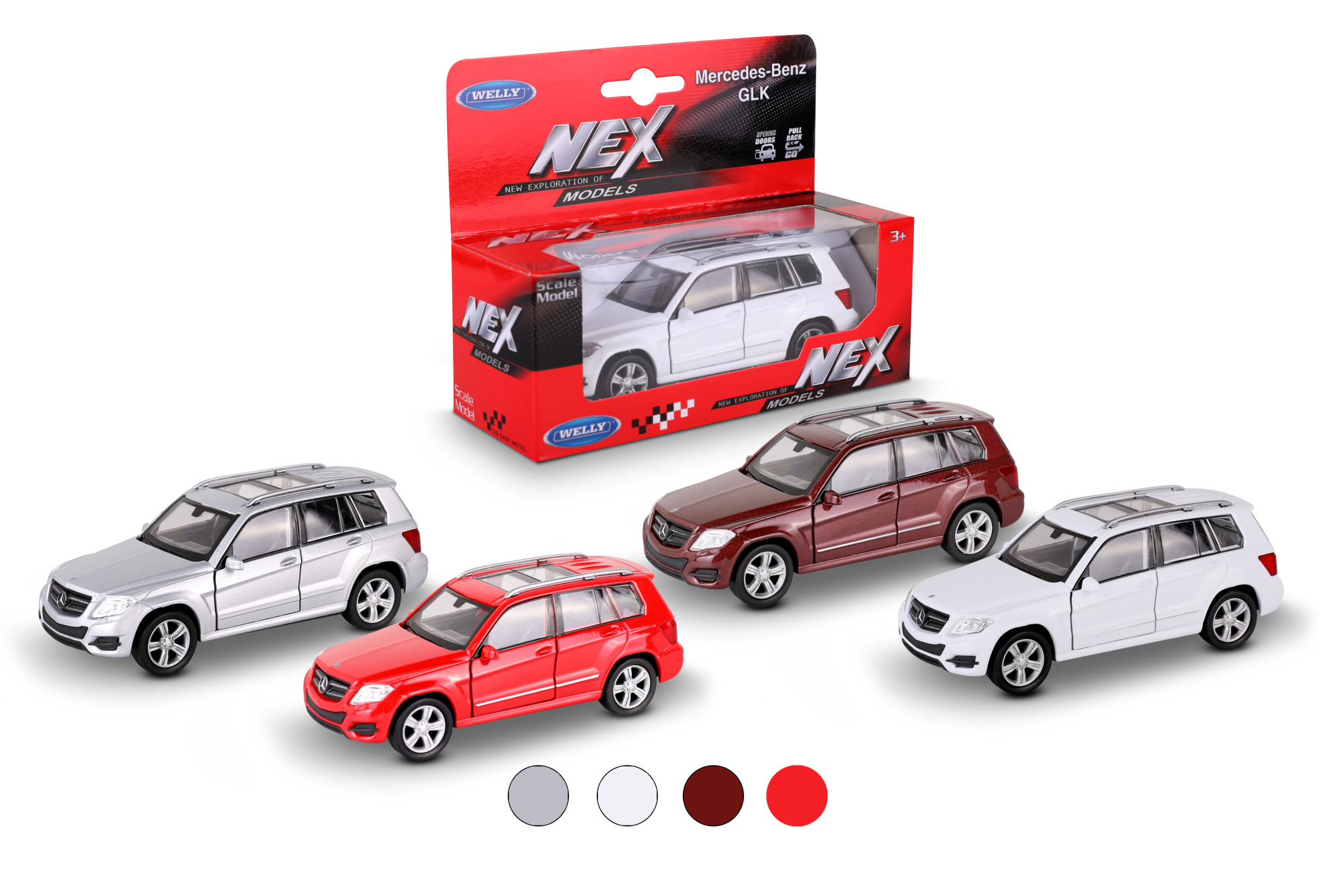 Машинка WELLY 1:38 Mercedeces-Benz GLK, пруж. мех., цвет в асс.