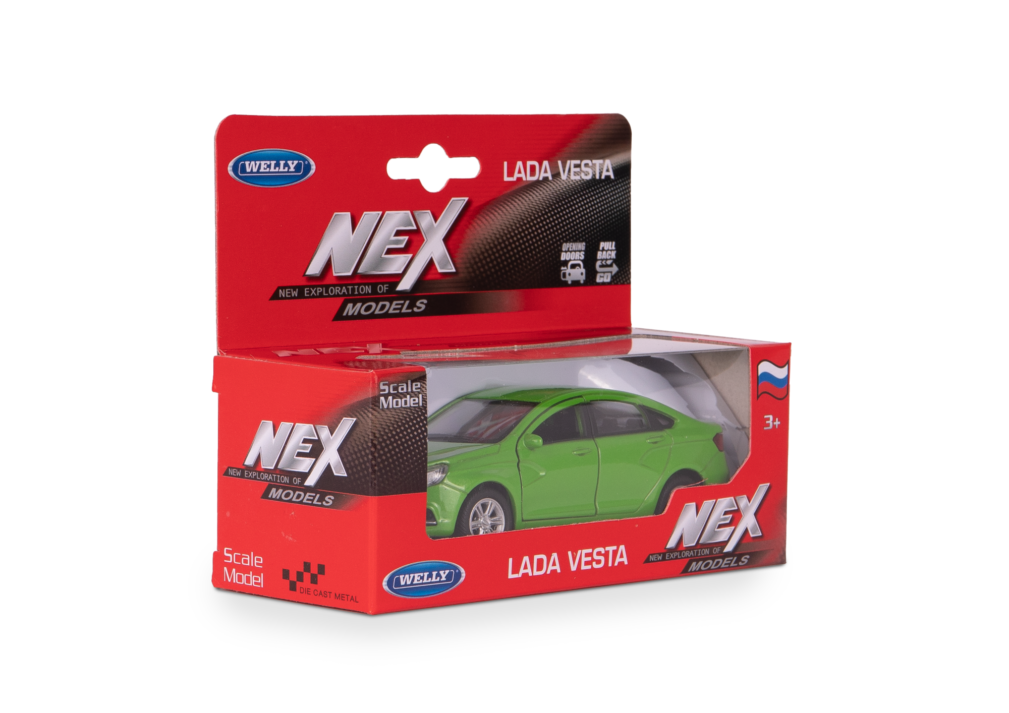 Машинка WELLY 1:38 LADA Vesta, пруж. мех., цвет в асс. Машинка WELLY 1:38 LADA Vesta, пруж. мех., цвет в асс.