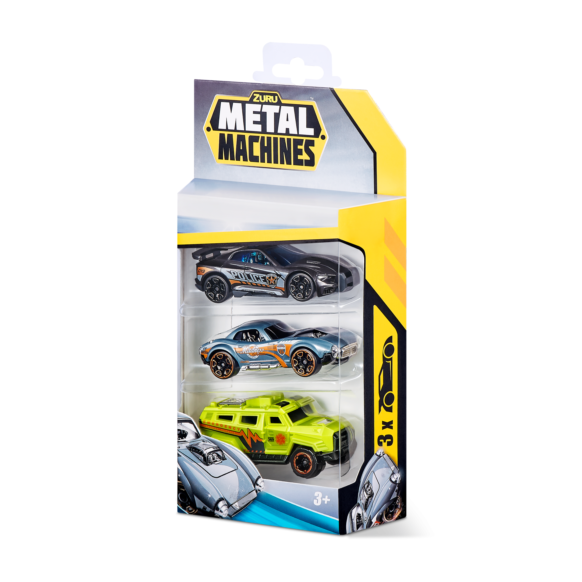 Набор машинок ZURU Metal Machines в асс., 3шт.