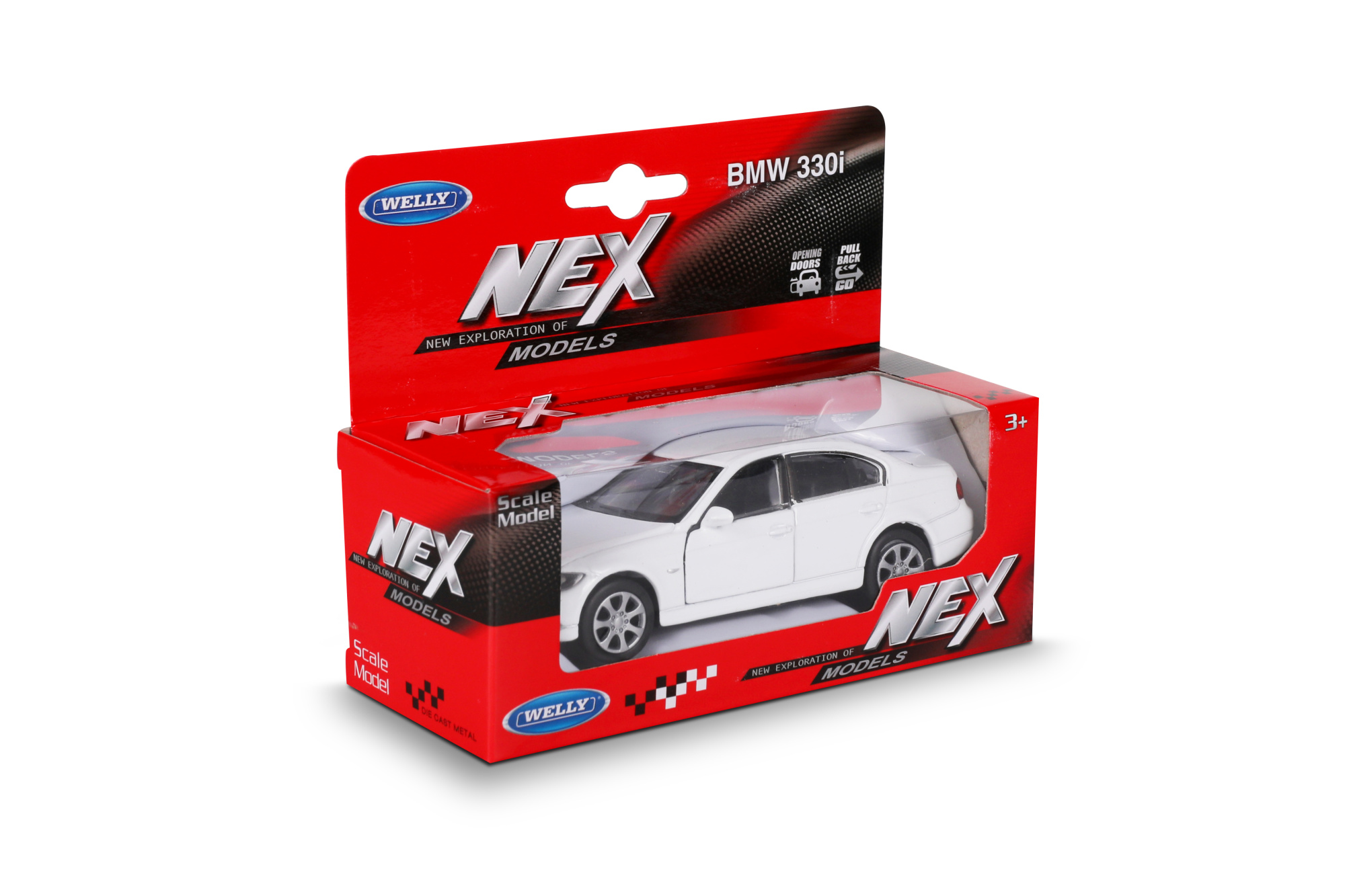 Машинка WELLY 1:38 BMW 330i, пруж. мех., цвет в асс.