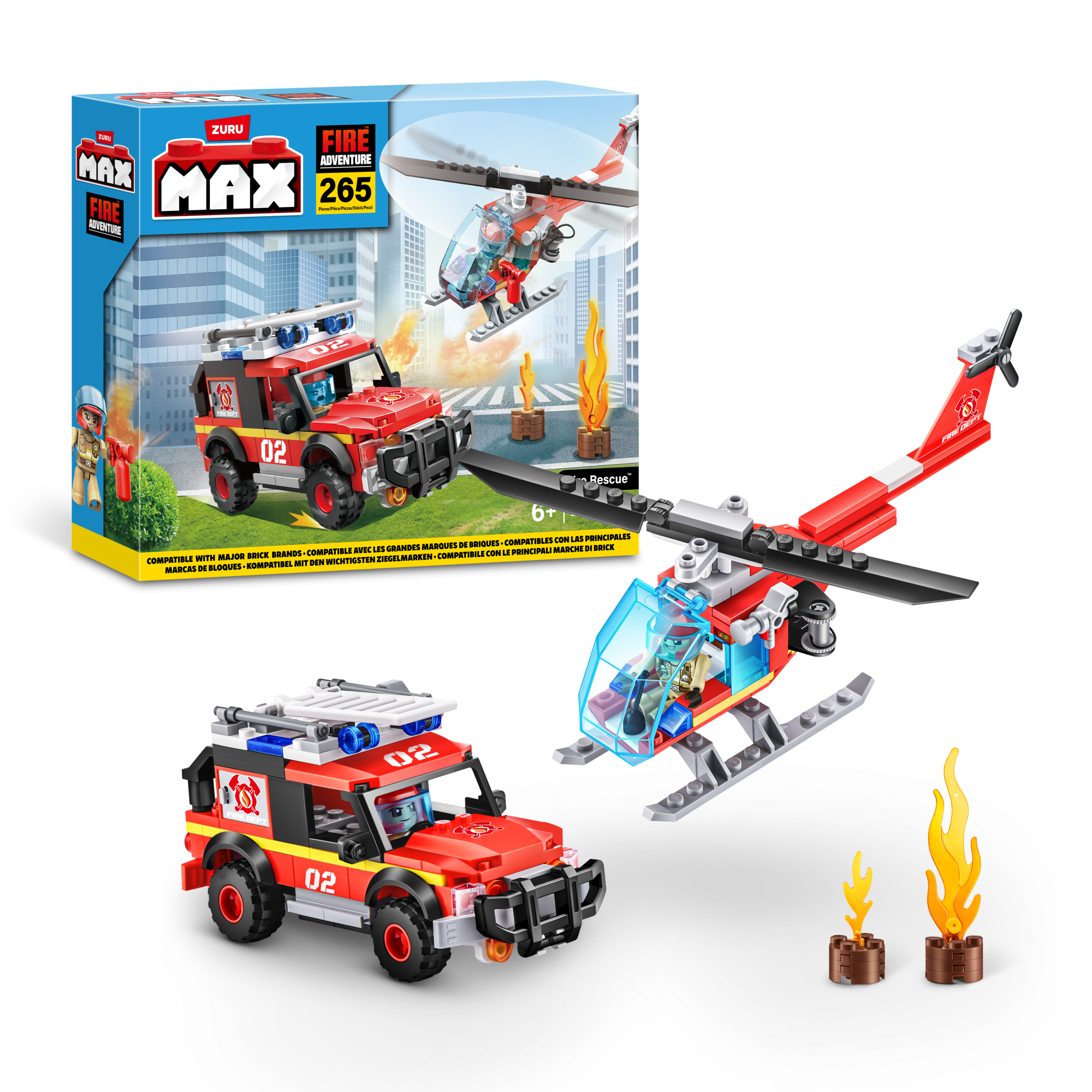 Конструктор ZURU MAX "Городские приключения" Пожарная часть S1, 265 дет.