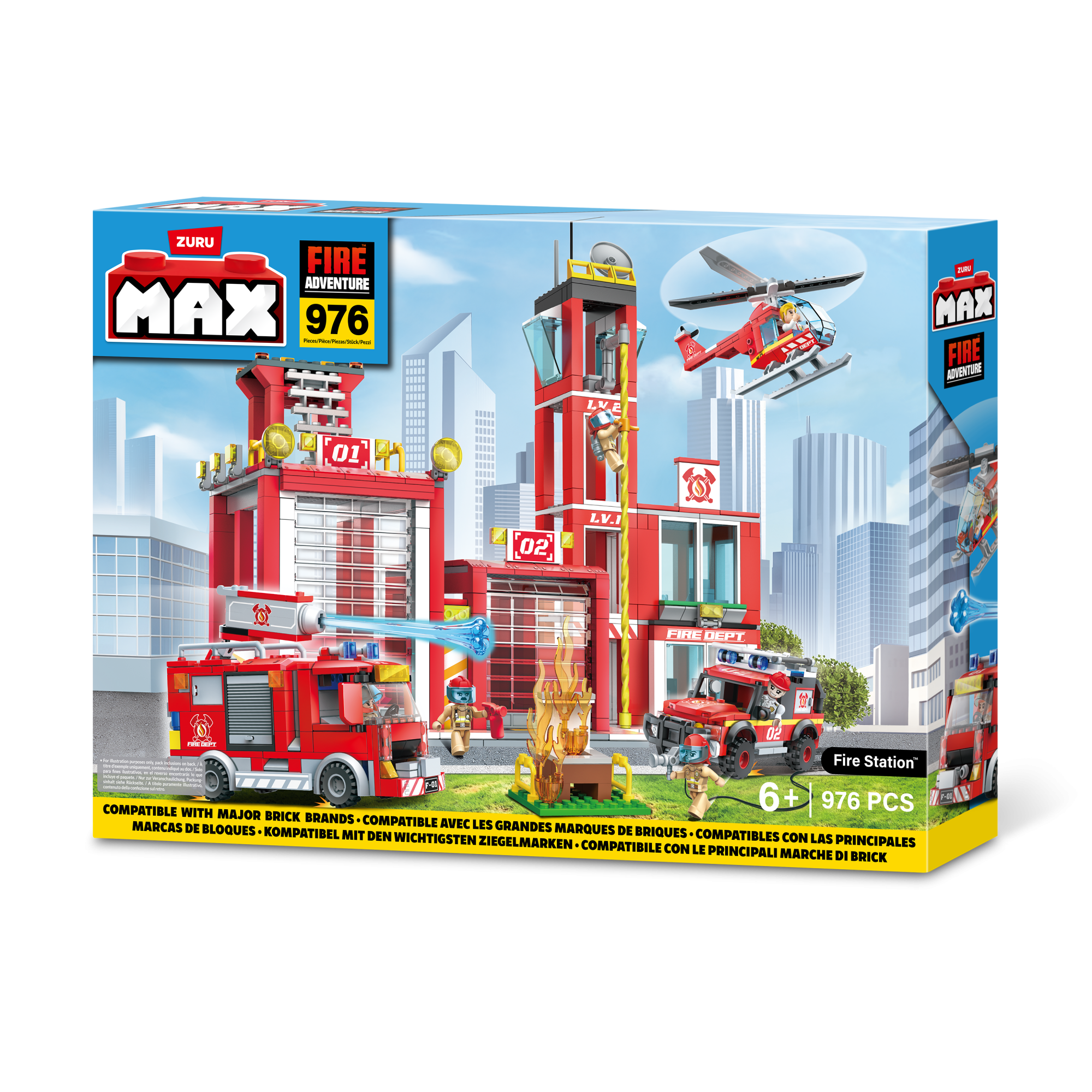 Конструктор ZURU MAX "Городские приключения" Пожарная часть S1, 976 дет.