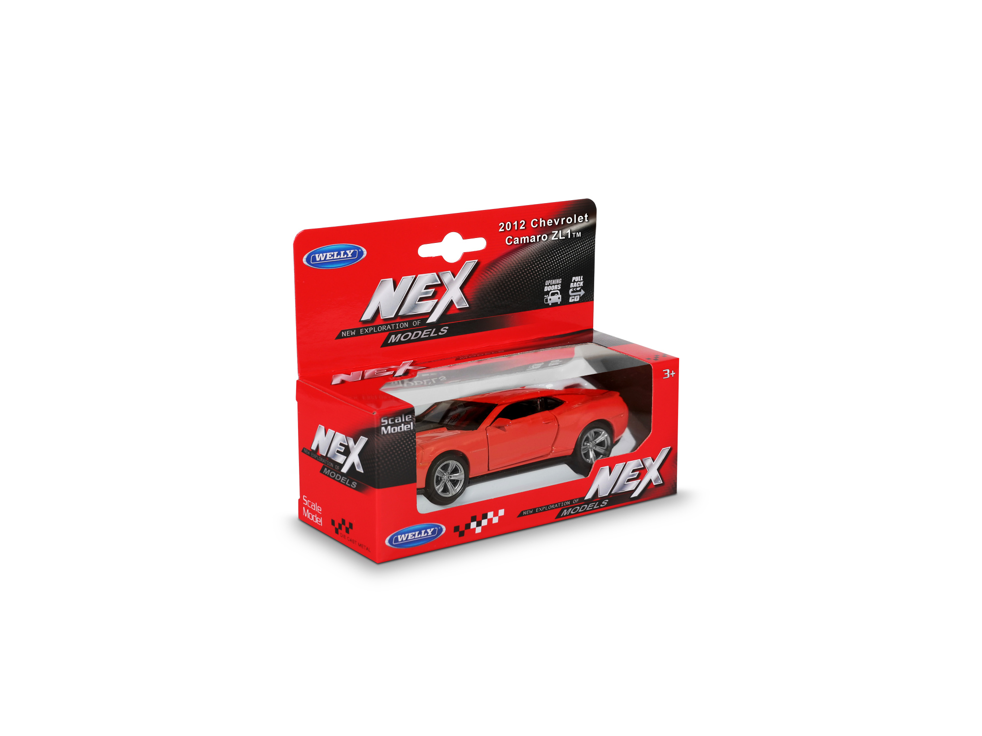 Машинка WELLY 1:38 Chevrolet Camaro ZL1, пруж. мех., цвет в асс.