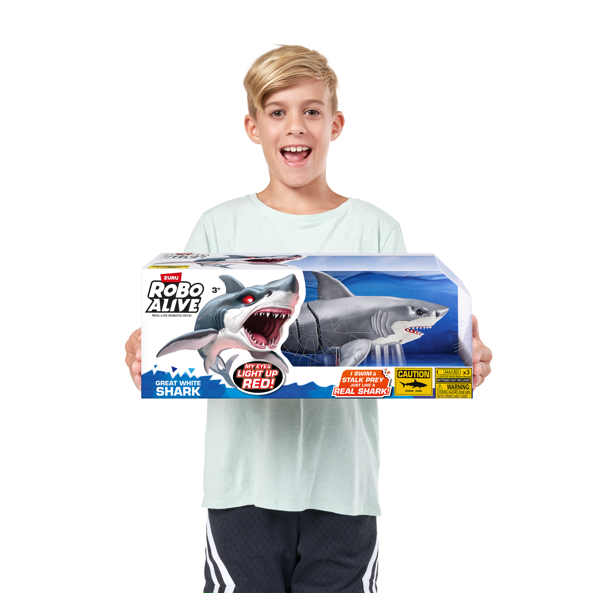 Игрушка ZURU Robo Alive интерактивная Белая акула S1