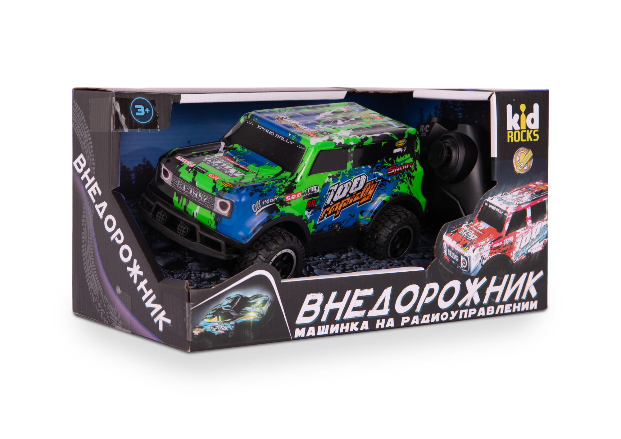 Машинка Р/У Kid Rocks 1:24 Внедорожник, зеленый