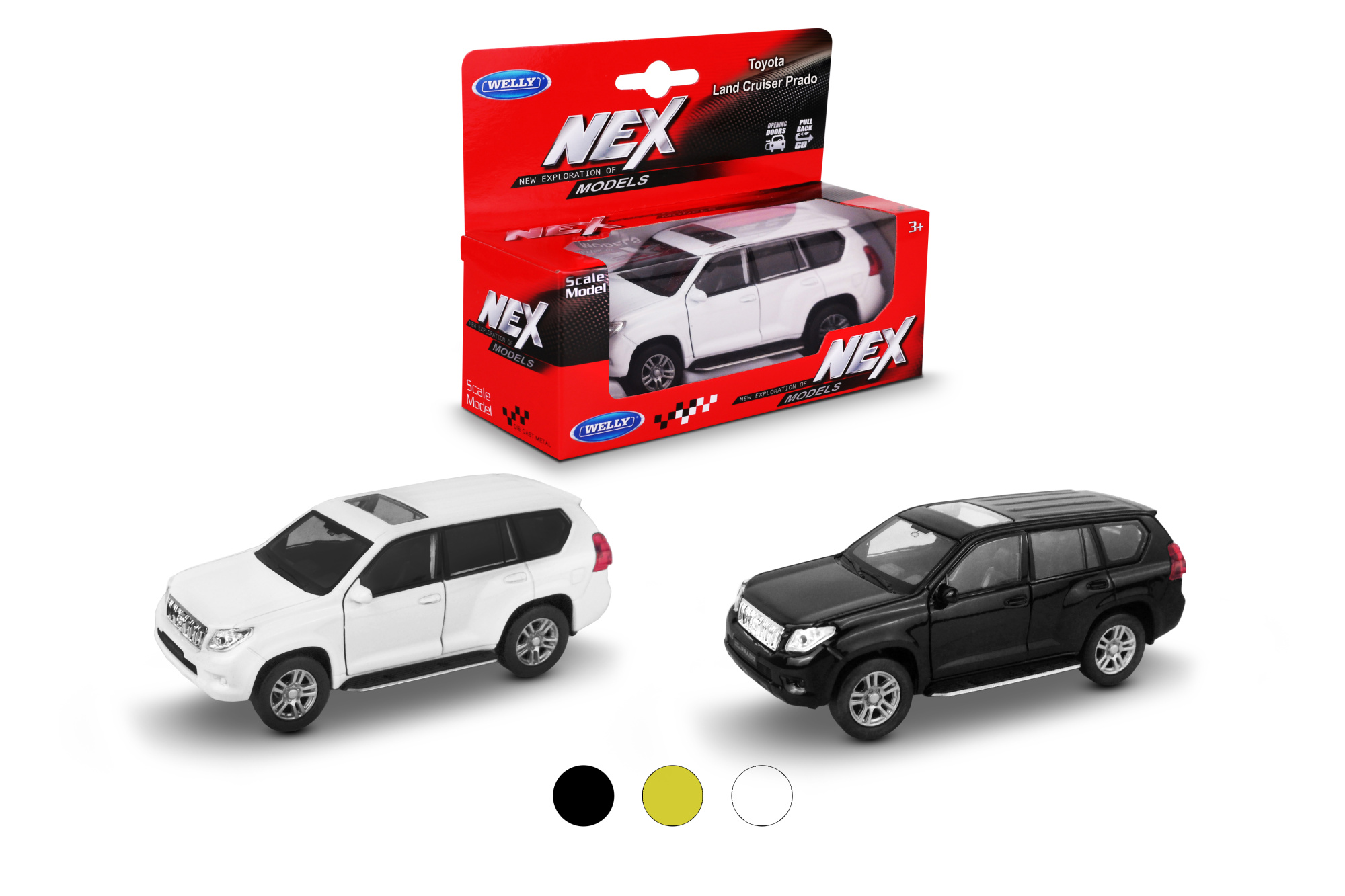 Машинка WELLY 1:38 Toyota Land Cruiser Prado, пруж. мех., цвет в асс. Машинка WELLY 1:38 Toyota Land Cruiser Prado, пруж. мех., цвет в асс.