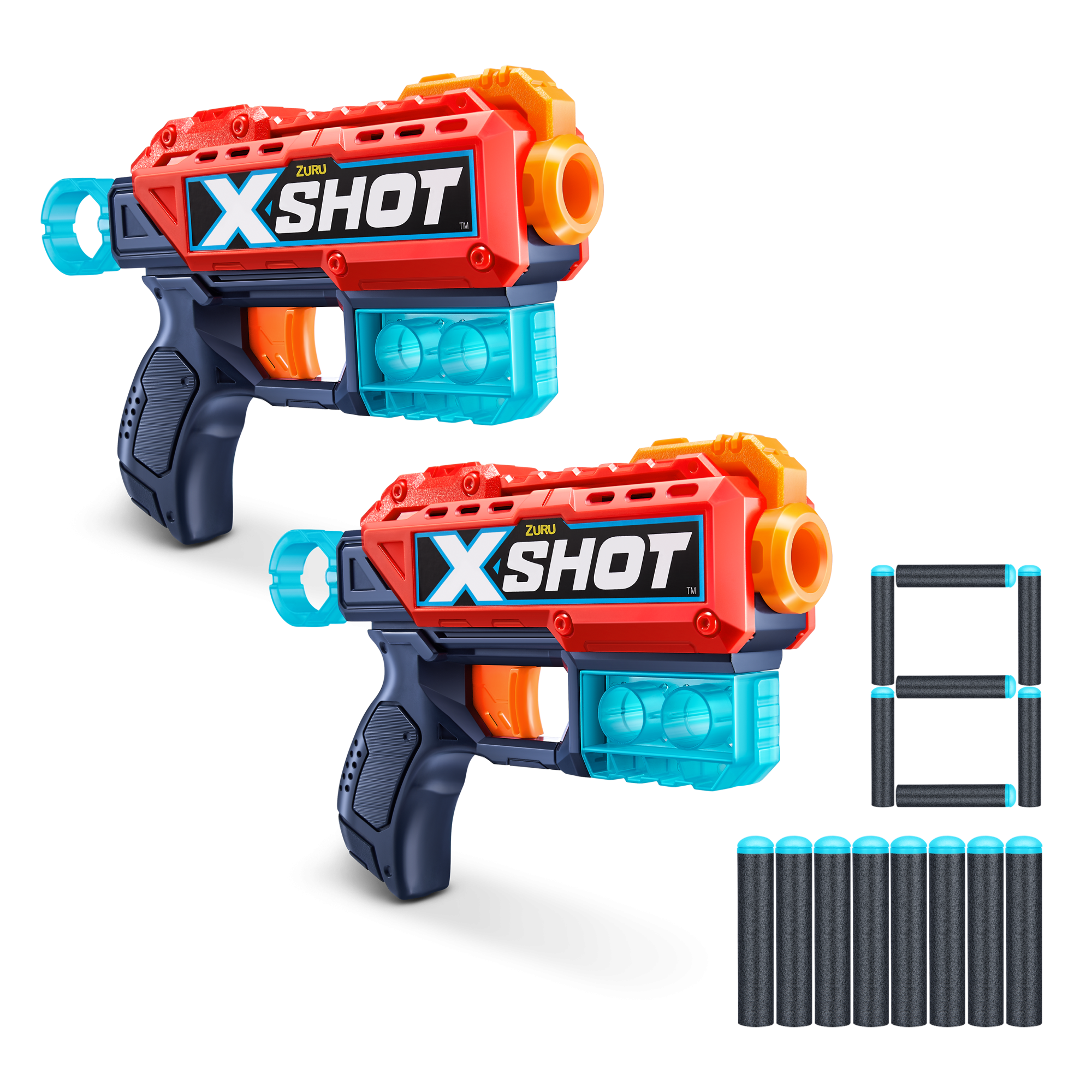 Игровой набор ZURU X-Shot EXCEL Кикбэк ДУО (2 бластера, 6 мишеней, 8 снарядов)