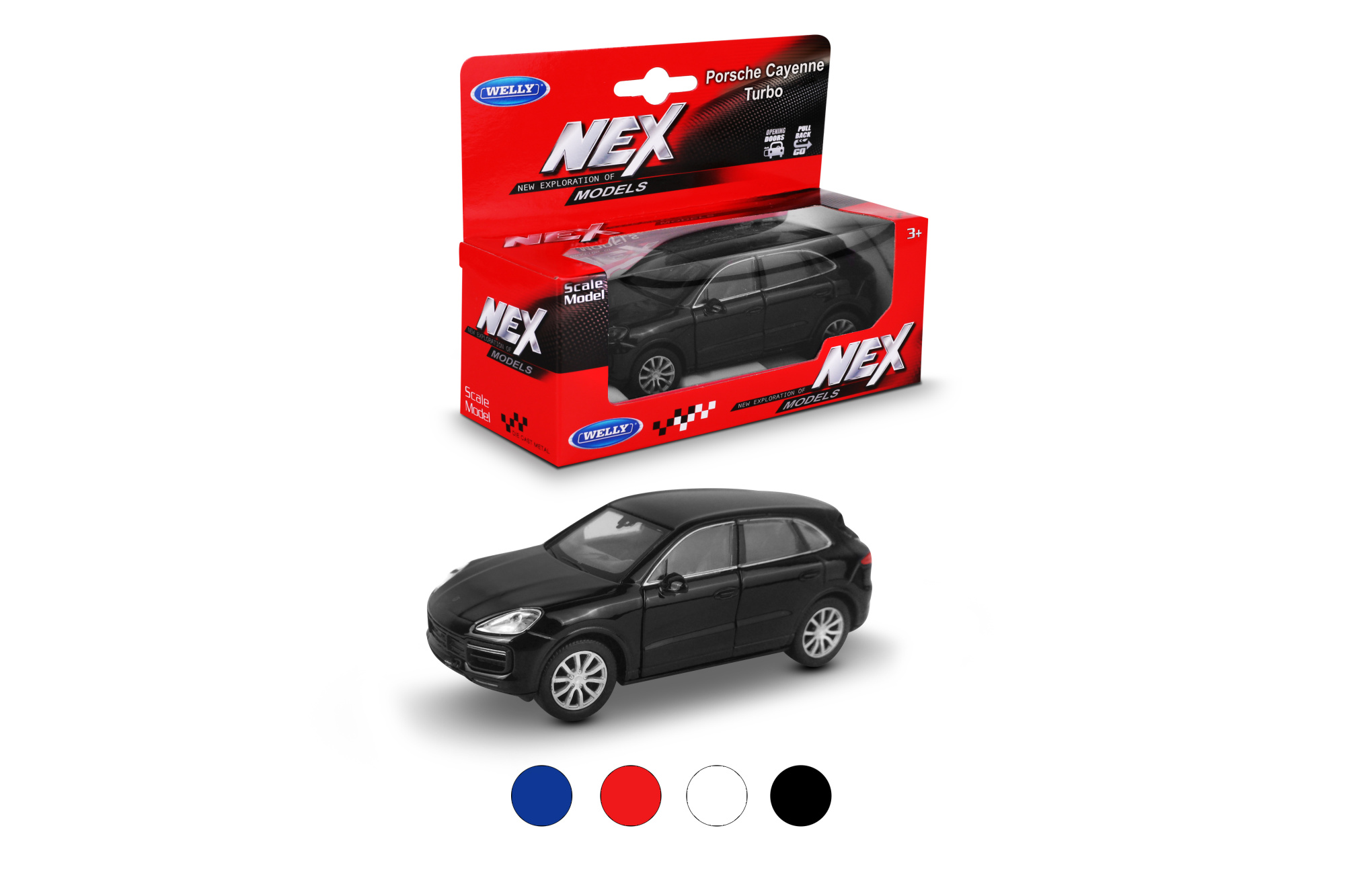 Машинка WELLY 1:38 Porsche Cayenne Turbo, пруж. мех., цвет в асс.