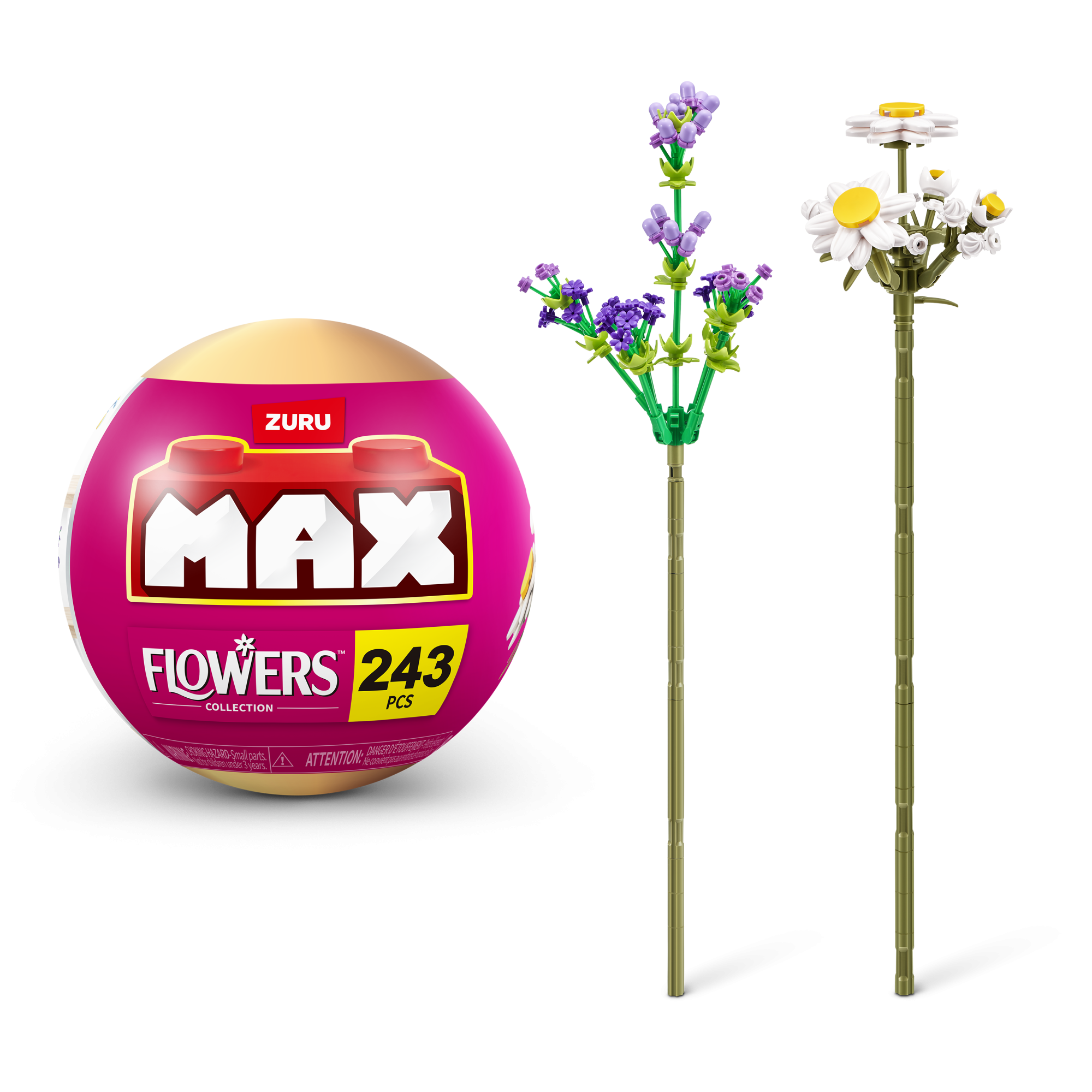 Игровой набор конструктор ZURU MAX Premium Flowers Building Bricks Collection (до 243 деталей)