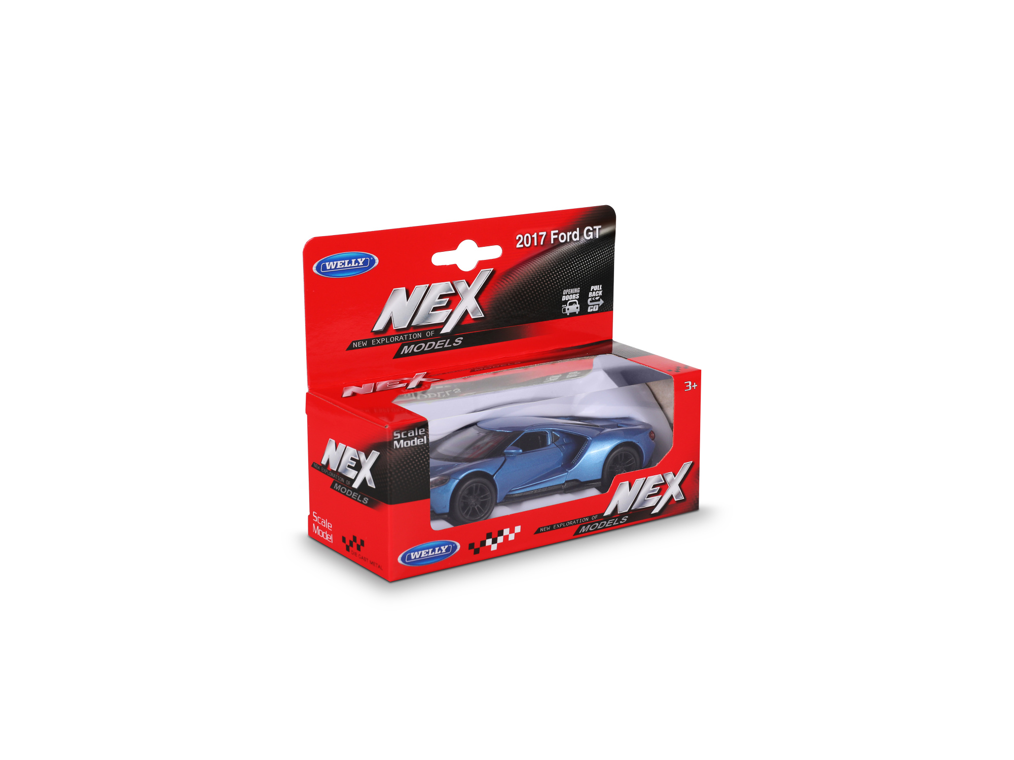 Машинка WELLY 1:38 Ford GT 2017, пруж. мех., цвет в асс.