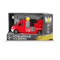 Игрушка-пожарная машина KID ROCKS, масштаб 1:16,со звуком и светом, инерц. механизм